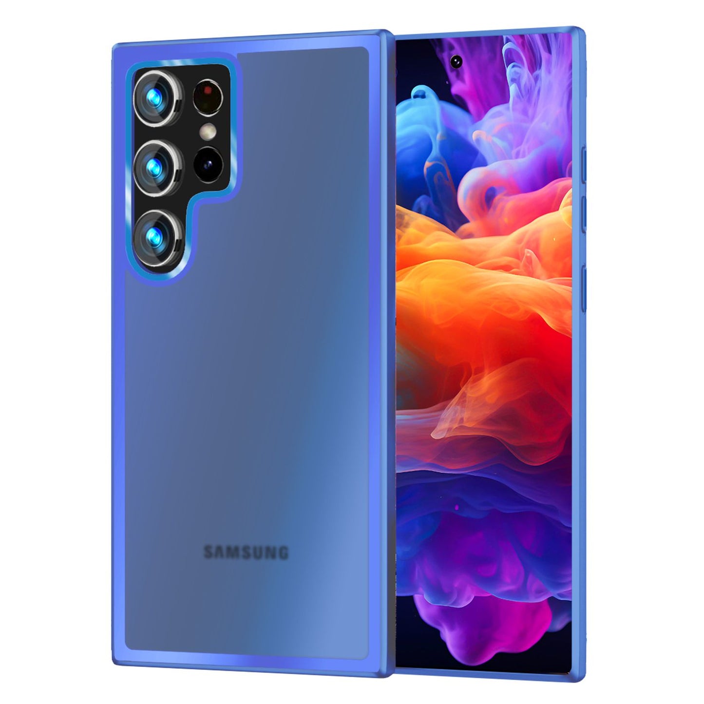 NALIA Matt Hybrid hlífðarhulstur fyrir Samsung Galaxy S24 Ultra, hálfgagnsætt hart bak og rammi sem verndar gegn falli