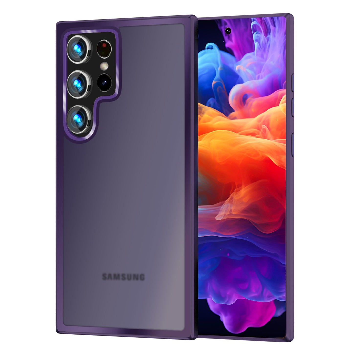 NALIA Matt Hybrid hlífðarhulstur fyrir Samsung Galaxy S24 Ultra, hálfgagnsætt hart bak og rammi sem verndar gegn falli