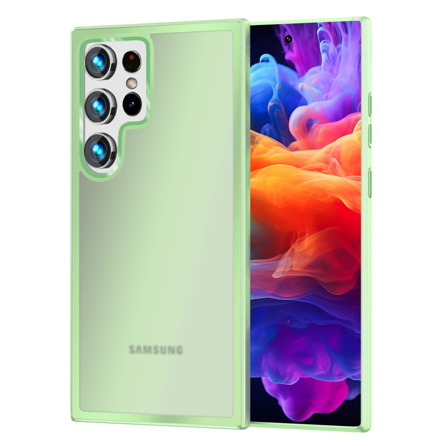 NALIA Matt Hybrid hlífðarhulstur fyrir Samsung Galaxy S24 Ultra, hálfgagnsætt hart bak og rammi sem verndar gegn falli