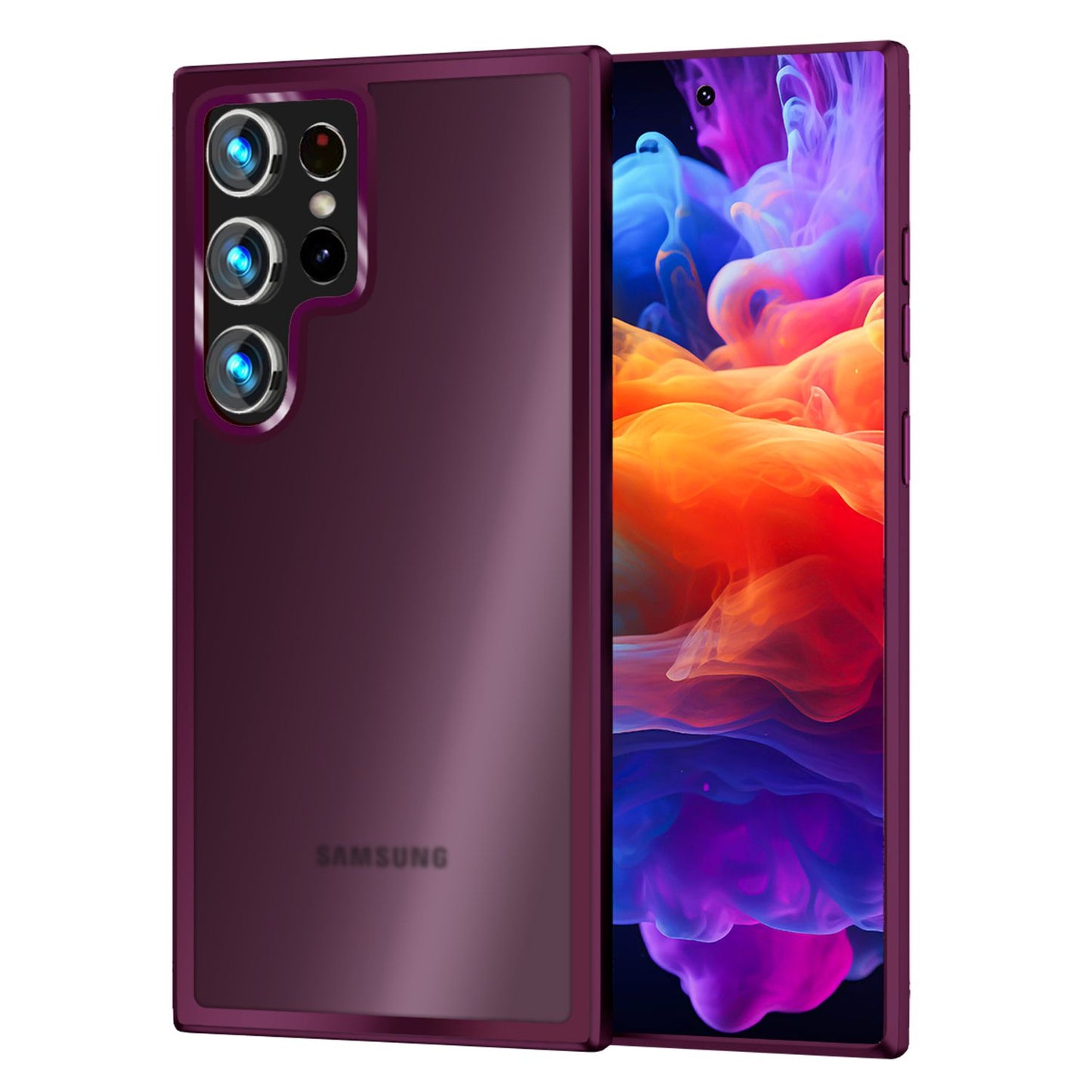 NALIA Matt Hybrid hlífðarhulstur fyrir Samsung Galaxy S24 Ultra, hálfgagnsætt hart bak og rammi sem verndar gegn falli