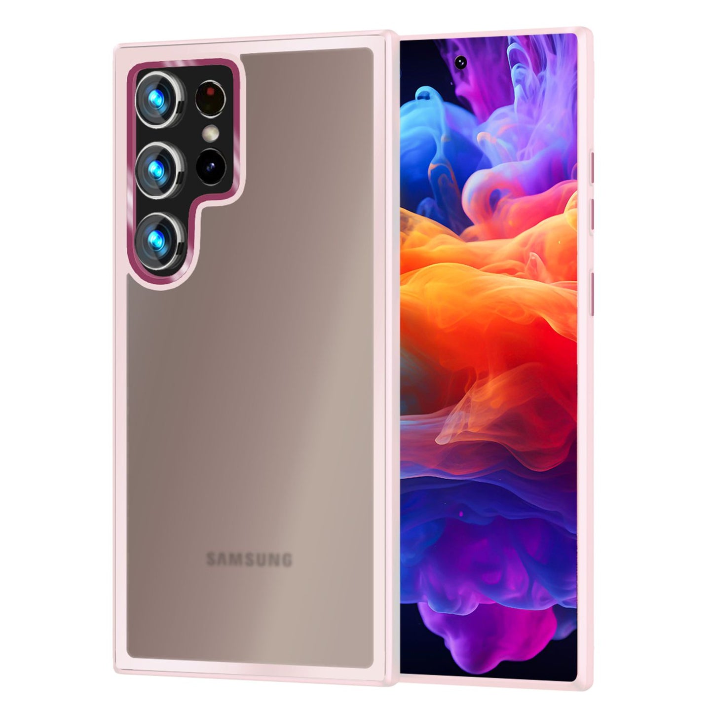 NALIA Matt Hybrid hlífðarhulstur fyrir Samsung Galaxy S24 Ultra, hálfgagnsætt hart bak og rammi sem verndar gegn falli