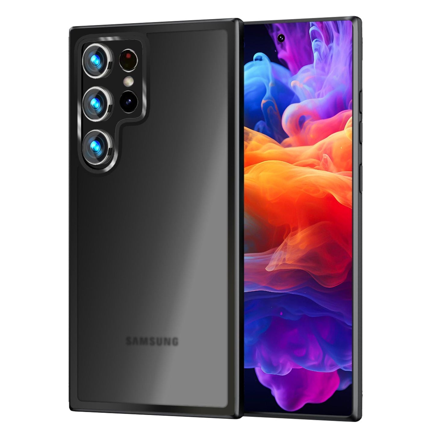 NALIA Matt Hybrid hlífðarhulstur fyrir Samsung Galaxy S24 Ultra, hálfgagnsætt hart bak og rammi sem verndar gegn falli