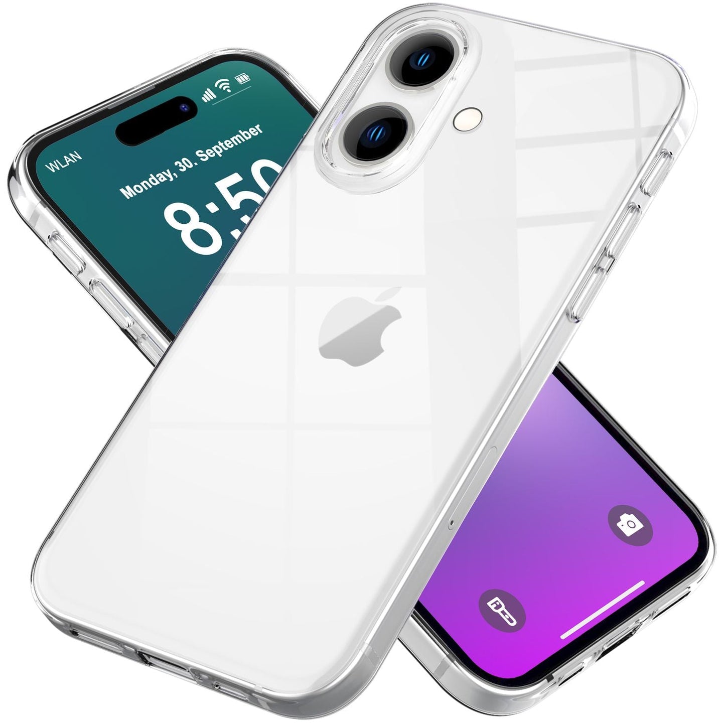 NALIA Transparent Silicone Case for iPhone 16 Plus, Clear Protective Case, Anti-Yellowing Silicone Phone Case, Clear Case