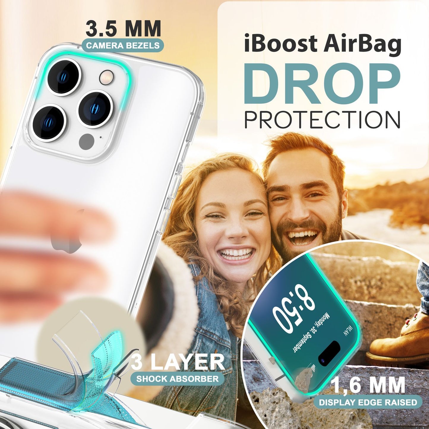 NALIA Transparent Silicone Case for iPhone 16 Pro Max, Clear Protective Case, Anti-Yellowing Phone Case, Clear Case