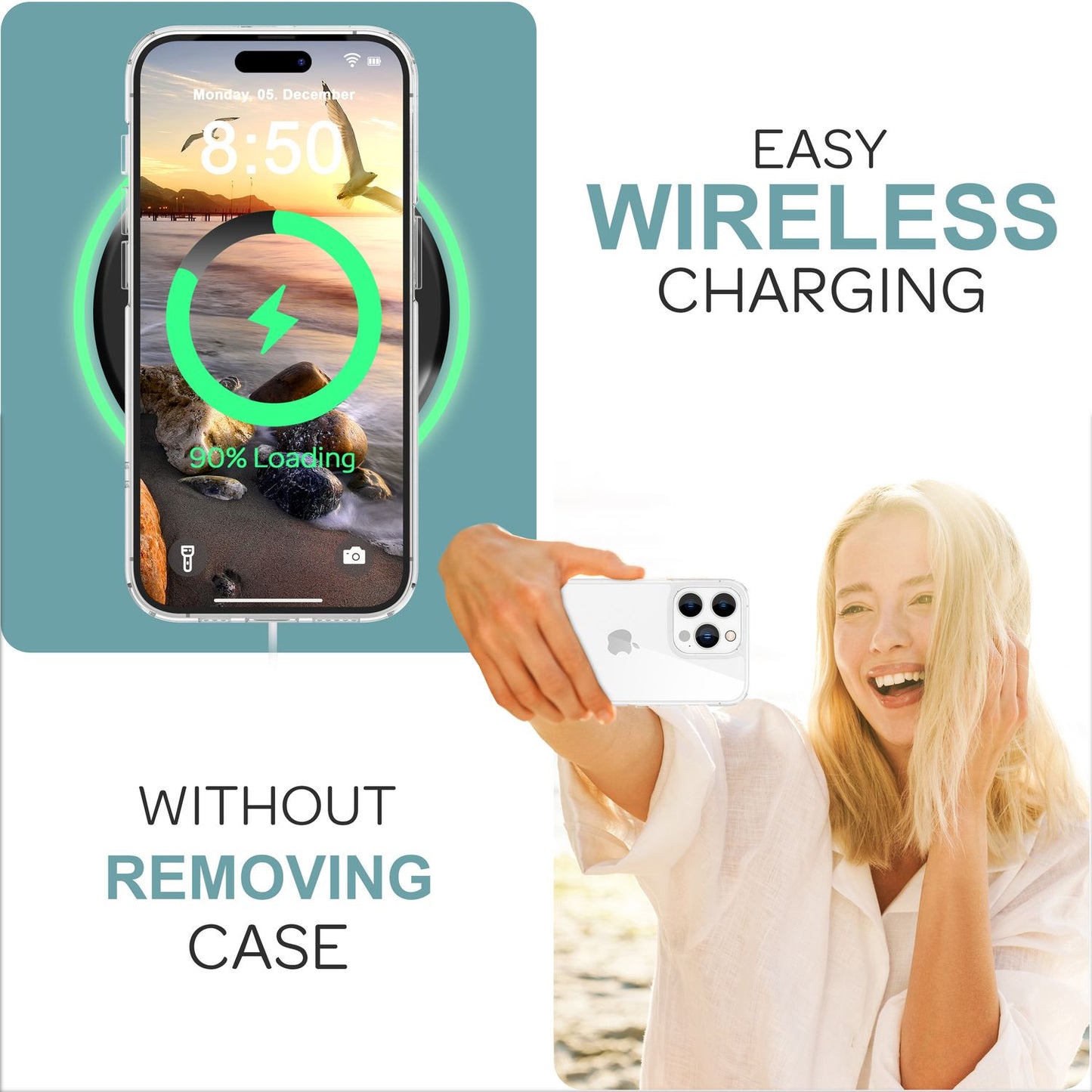 NALIA Clear Scratch-Resistant Acrylic Case for iPhone 16 Pro Max, Hard Protective Case with Silicone Frame, Transparent Phone Case