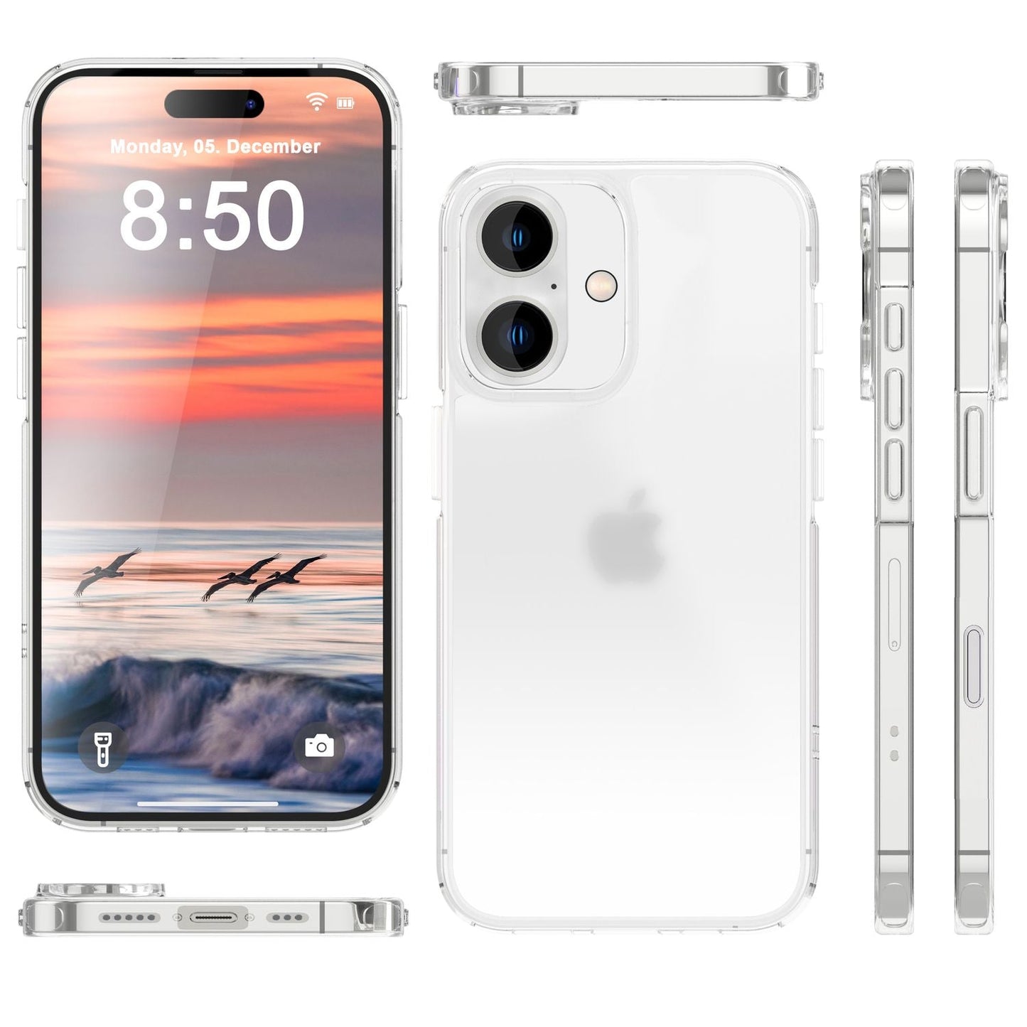 NALIA Matt akrýlhulstur fyrir iPhone 16 Plus, hálfgagnsætt hulstur gegn fingraförum, hálfgagnsætt símahulstur