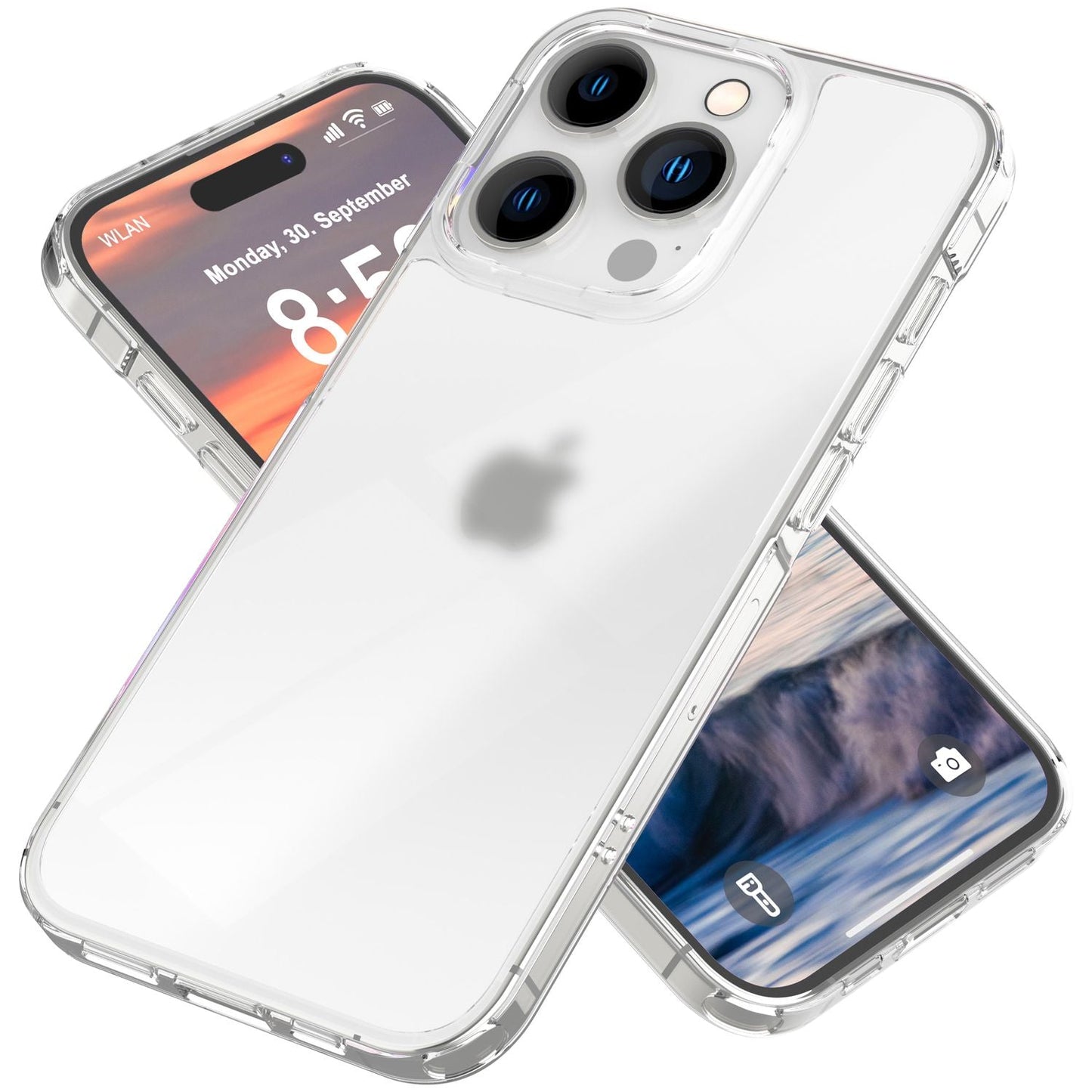 NALIA Matt akrýlhulstur fyrir iPhone 16 Pro, hálfgagnsætt hulstur gegn fingraförum, hálfgagnsætt símahulstur