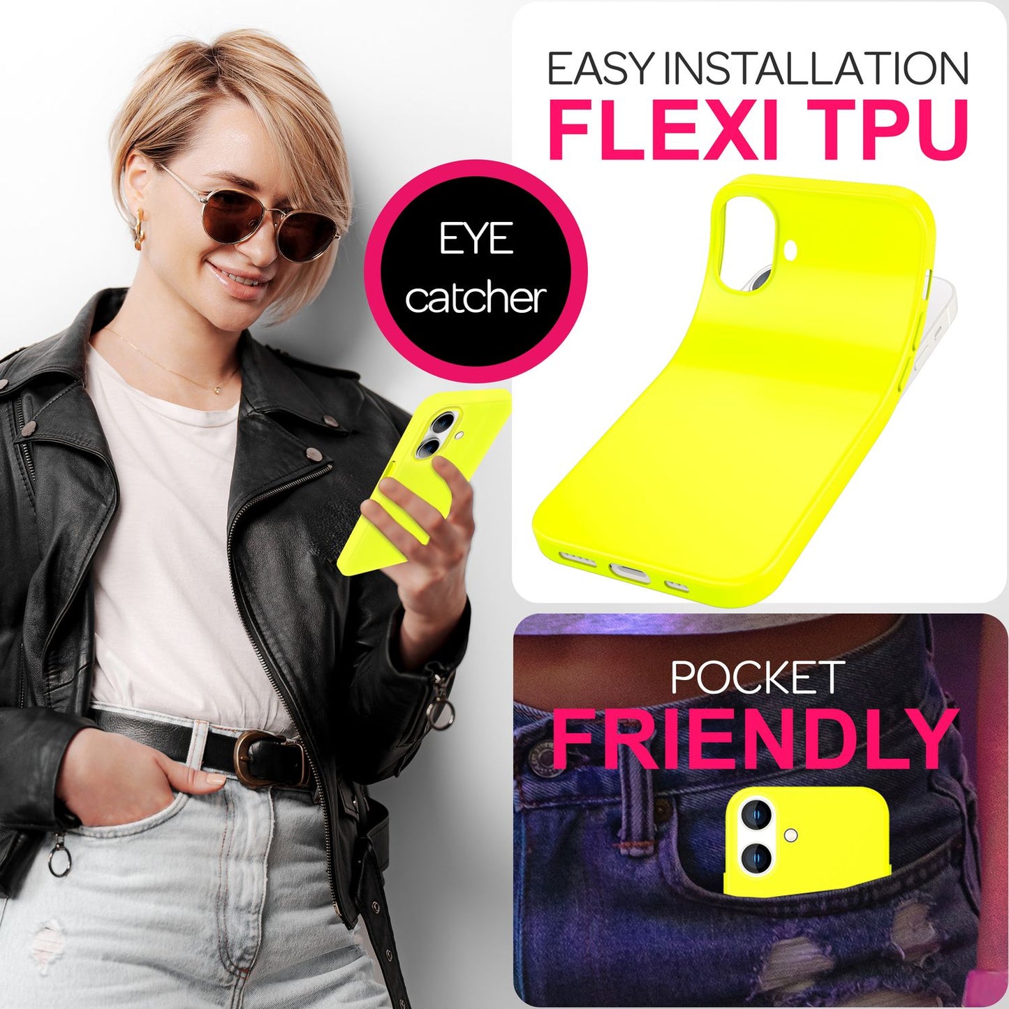 NALIA Bunte Neon Silikonhülle für iPhone 16, Hülle mit Intensiver Farbe, Rutschfeste Handyhülle, Soft Slim Cover