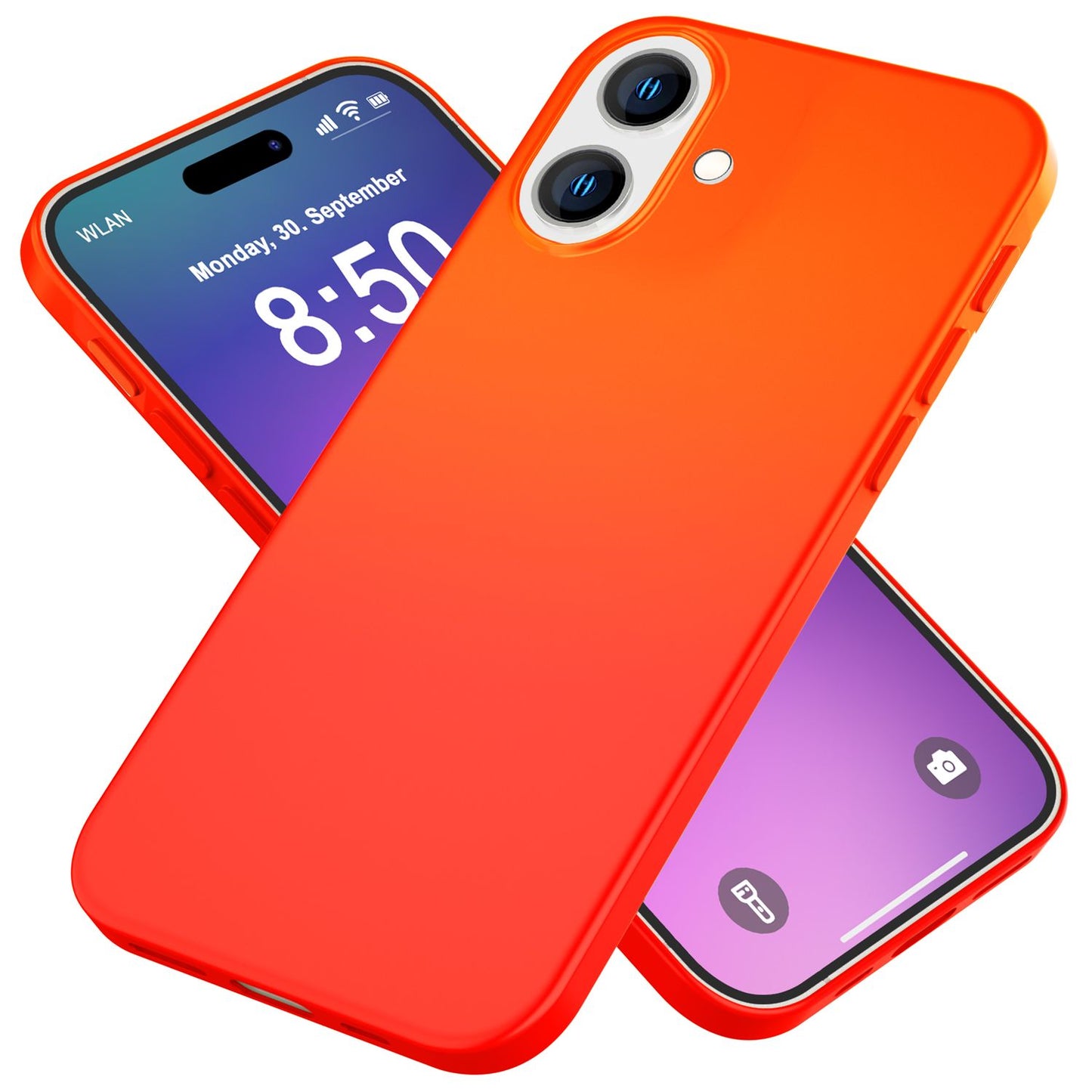 NALIA Bunte Neon Silikonhülle für iPhone 16, Hülle mit Intensiver Farbe, Rutschfeste Handyhülle, Soft Slim Cover