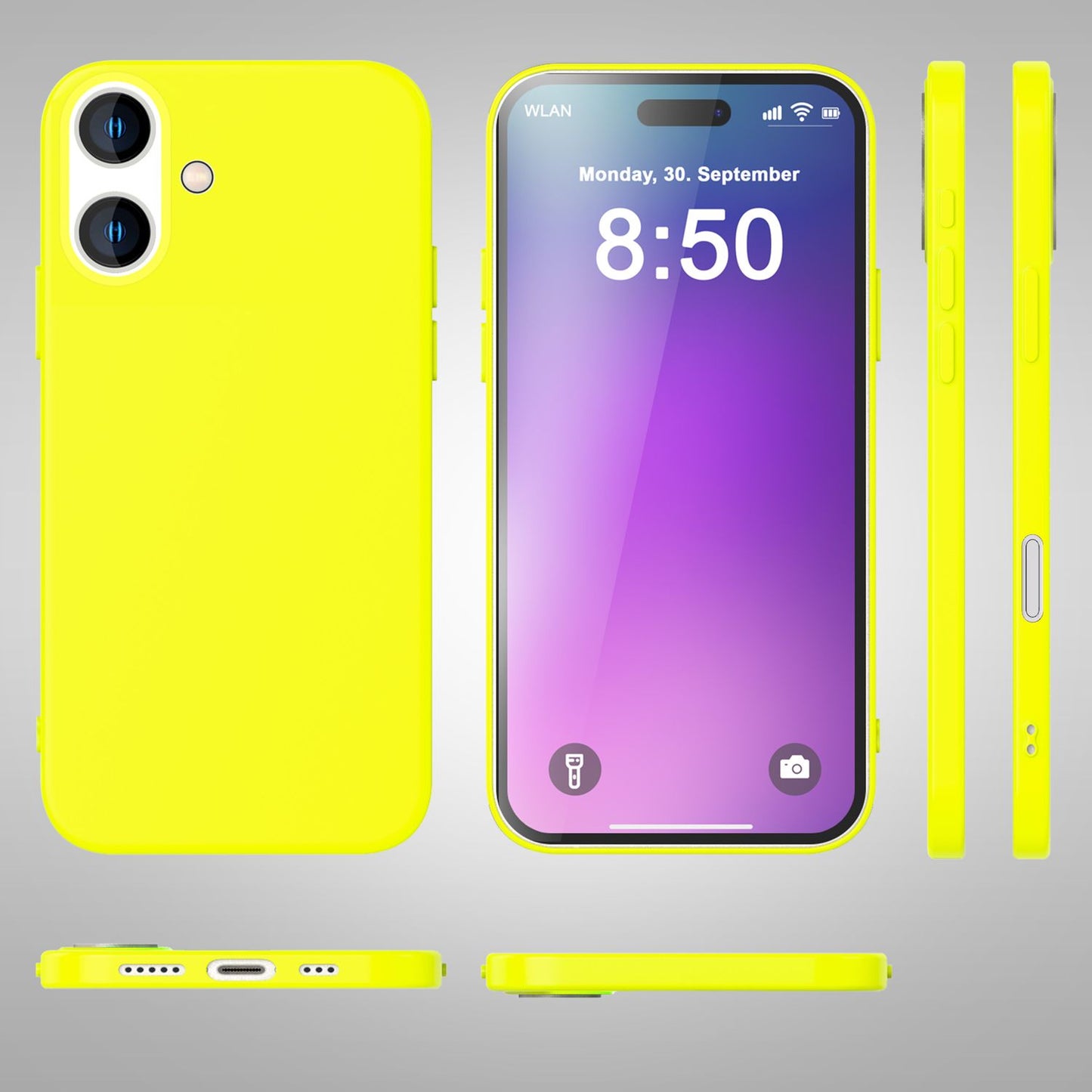 NALIA Bunte Neon Silikonhülle für iPhone 16 Plus, Hülle mit Intensiver Farbe, Rutschfeste Handyhülle, Soft Cover