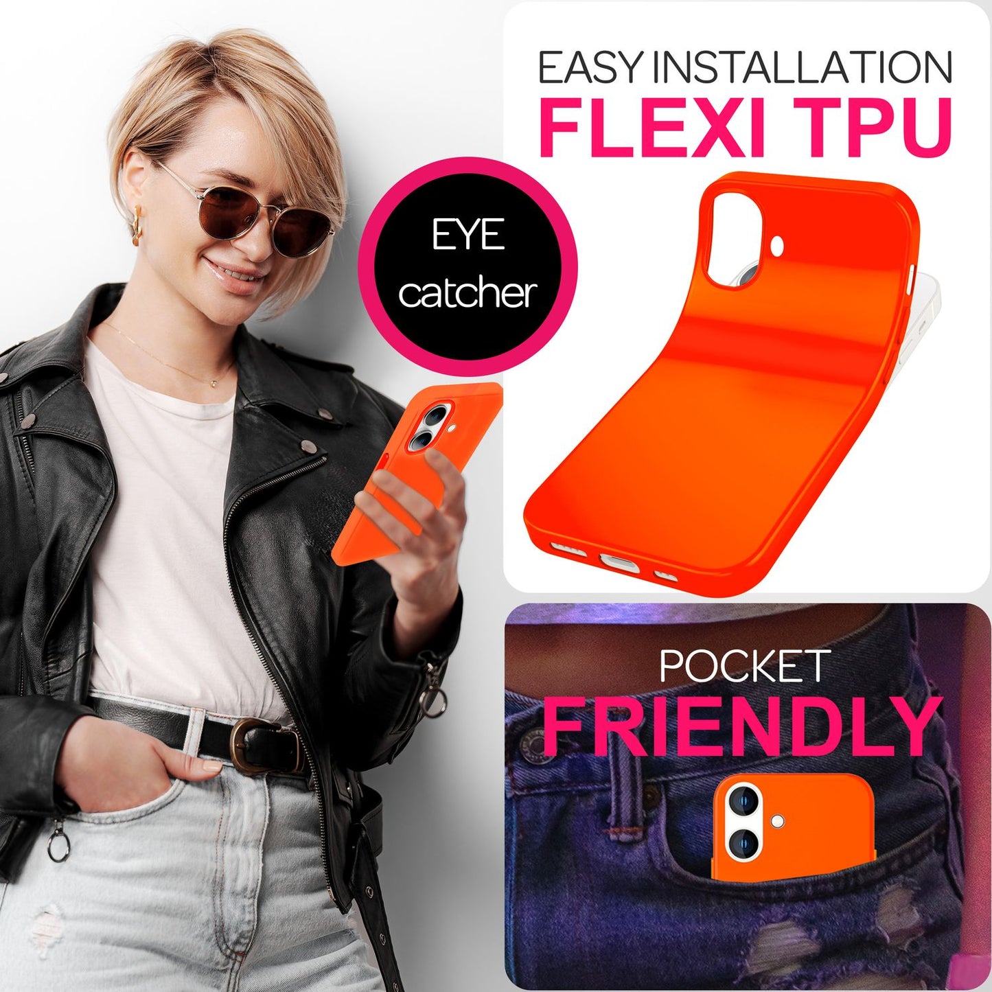 NALIA Bunte Neon Silikonhülle für iPhone 16 Plus, Hülle mit Intensiver Farbe, Rutschfeste Handyhülle, Soft Cover