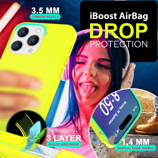 NALIA litríkt neon sílikonhulstur fyrir iPhone 16 Pro, sterkt litað hulstur, símahulstur sem rennur ekki, mjúkt hulstur