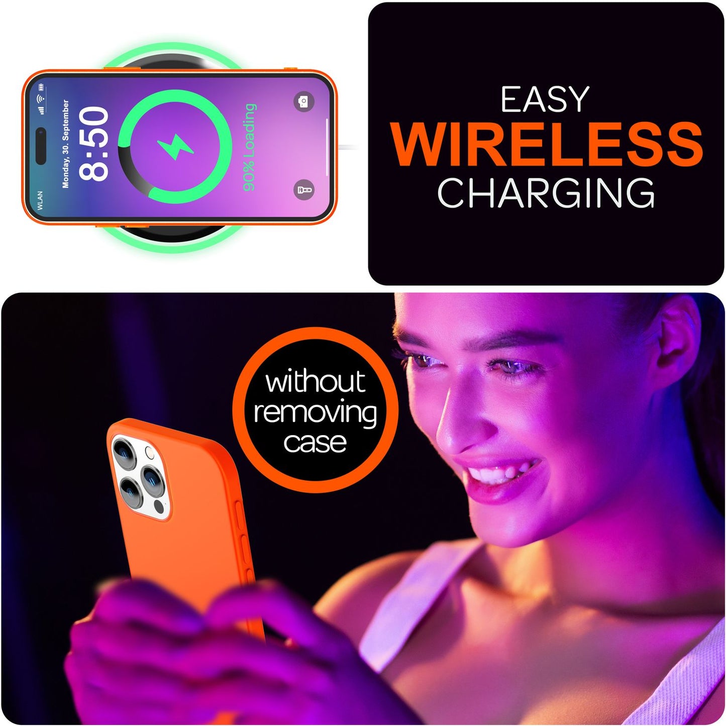 NALIA litríkt neon sílikonhulstur fyrir iPhone 16 Pro, sterkt litað hulstur, símahulstur sem rennur ekki, mjúkt hulstur