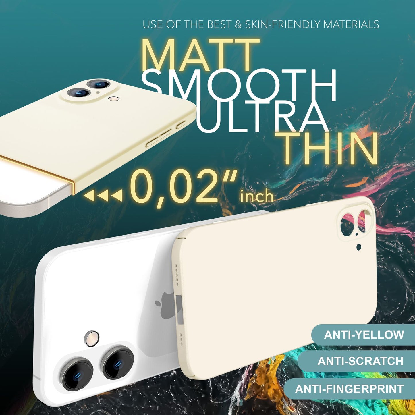 NALIA Ultra Thin Hard Case for iPhone 16 Plus, Lightweight Slim 0.5mm Phone Case, Non-Slip Protective Case