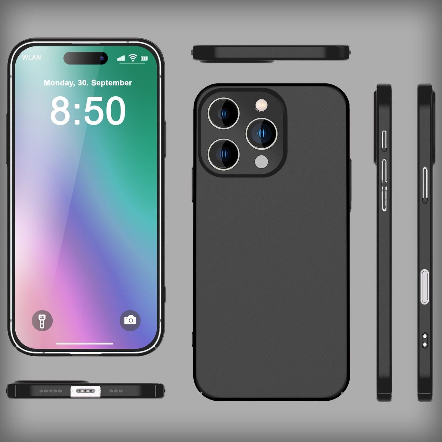 NALIA Ultraþunnt hart hulstur fyrir iPhone 16 Pro, létt og grannt 0,5 mm símahulstur, hálkuvörn