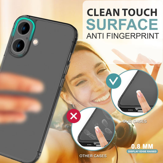 NALIA afar þunnt verndarhulstur fyrir iPhone 16 Plus, 0,3 mm þunnt, ultra-þunnt hulstur, hálfgagnsætt símahulstur