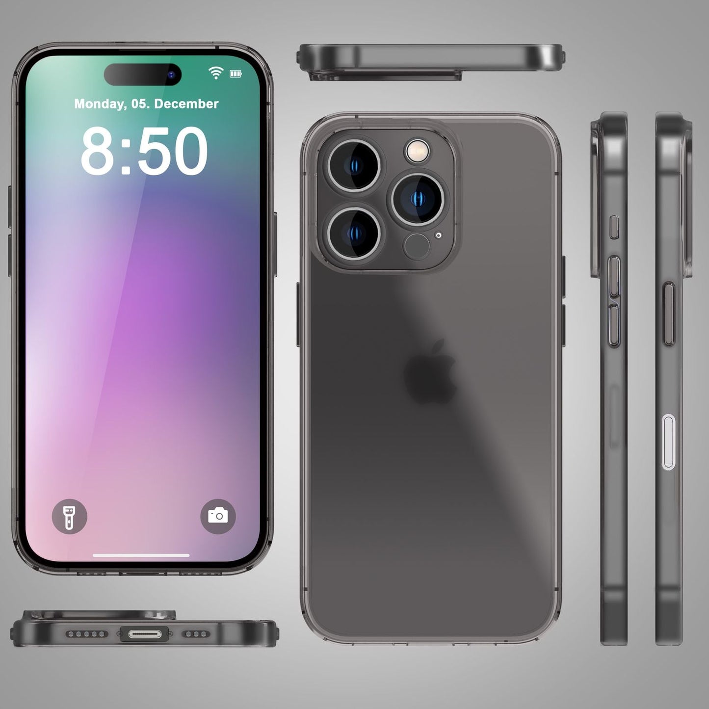 NALIA afar þunnt verndarhulstur fyrir iPhone 16 Pro, 0,3 mm þunnt, ultra-þunnt hulstur, hálfgagnsætt símahulstur