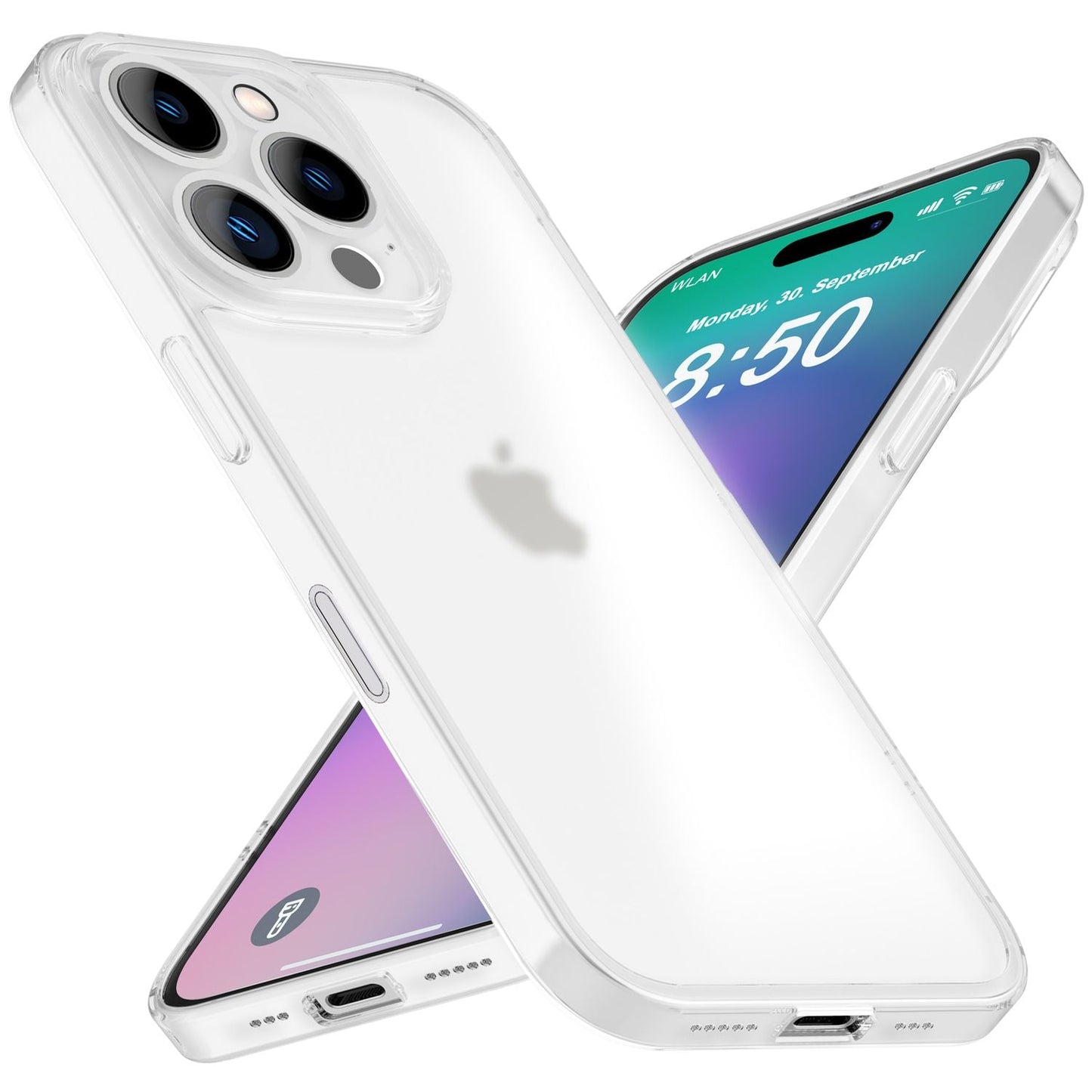 NALIA afar þunnt verndarhulstur fyrir iPhone 16 Pro, 0,3 mm þunnt, ultra-þunnt hulstur, hálfgagnsætt símahulstur