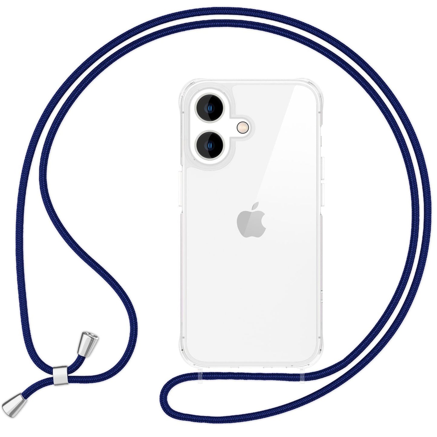 NALIA Clear Case with Neck Strap for iPhone 16, Transparent Protective Case with Phone Chain, Phone Case