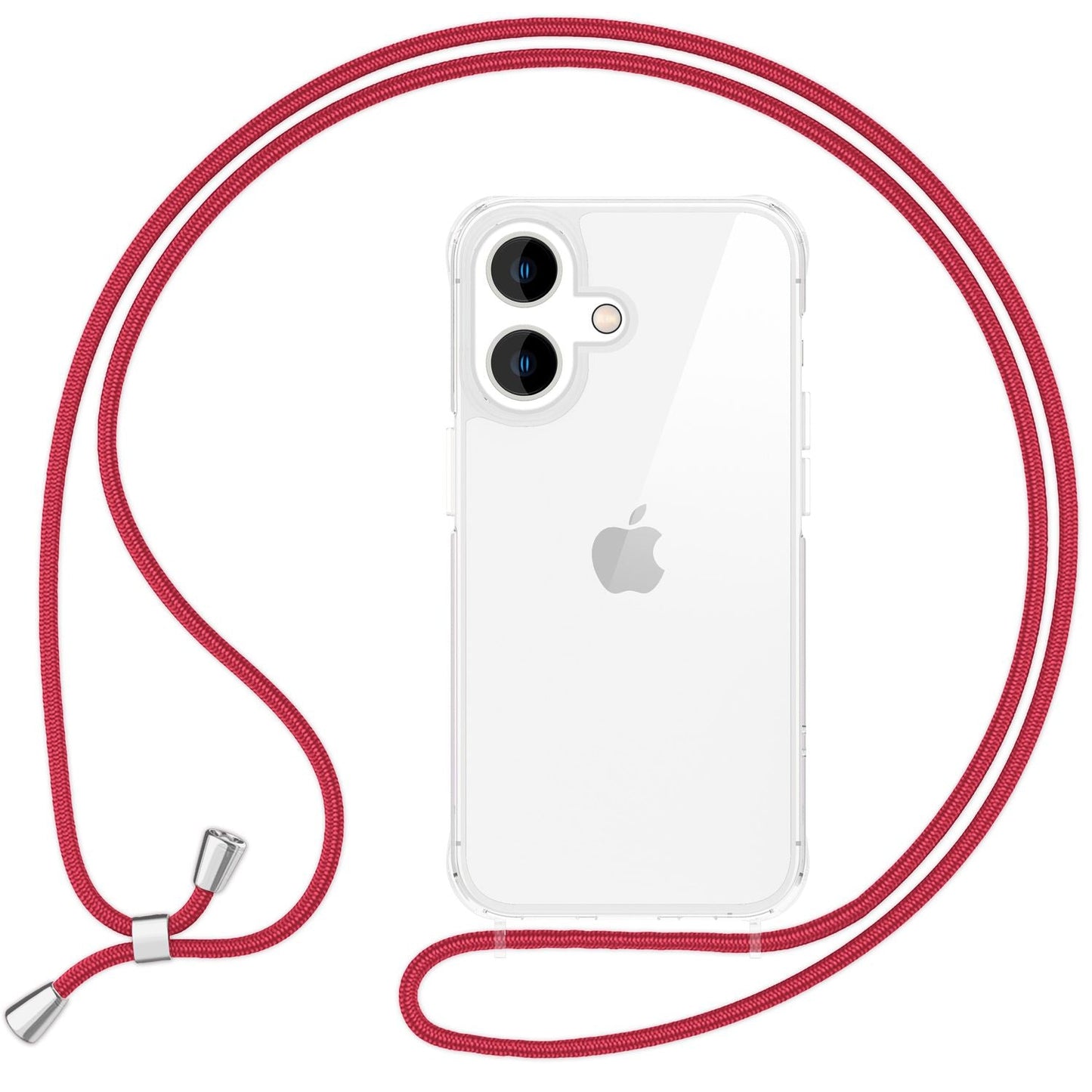 NALIA Clear Case with Neck Strap for iPhone 16, Transparent Protective Case with Phone Chain, Phone Case