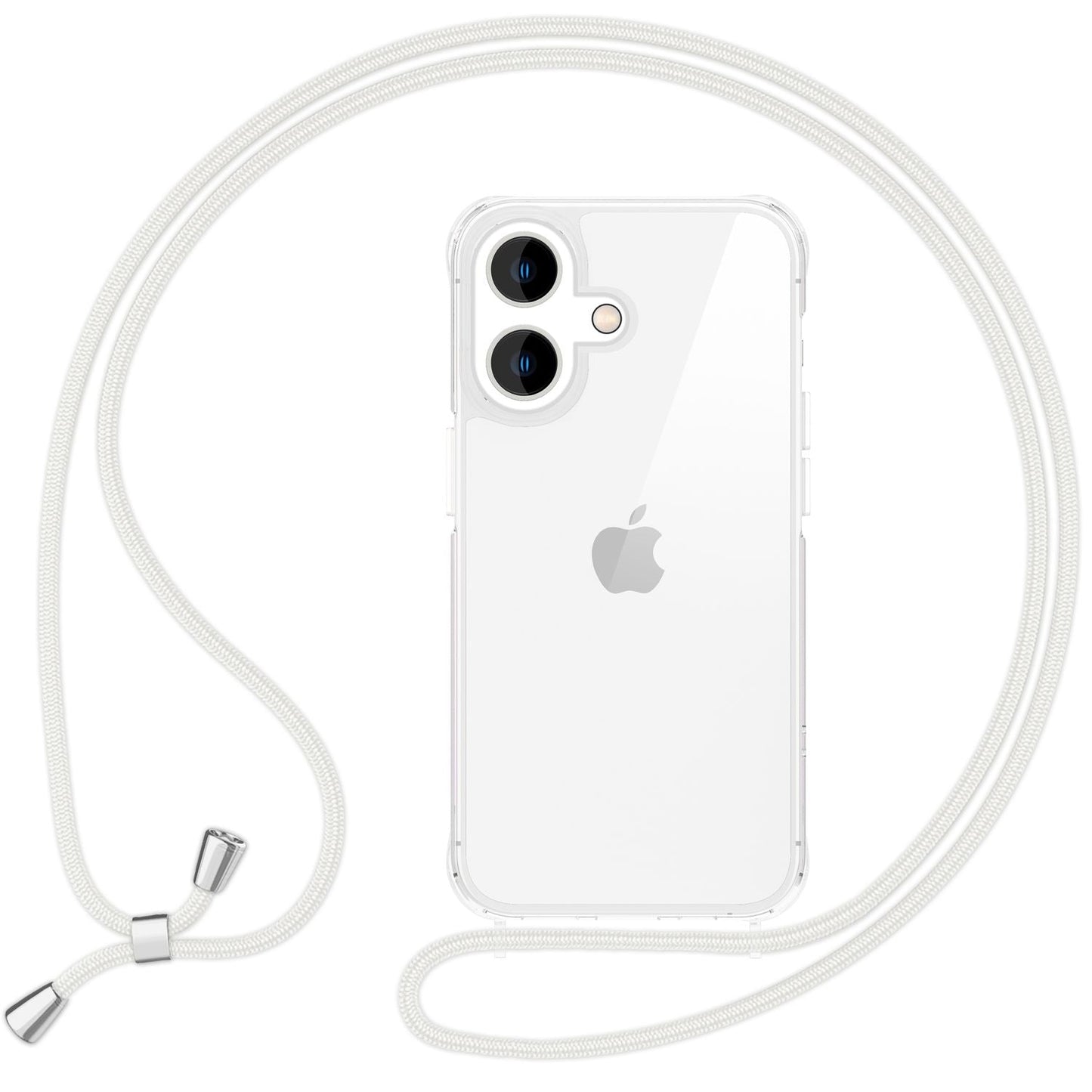 NALIA Clear Case with Neck Strap for iPhone 16, Transparent Protective Case with Phone Chain, Phone Case