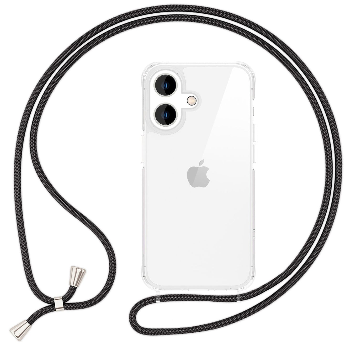 NALIA Clear Case with Neck Strap for iPhone 16 Plus, Transparent Protective Phone Case with Phone Chain