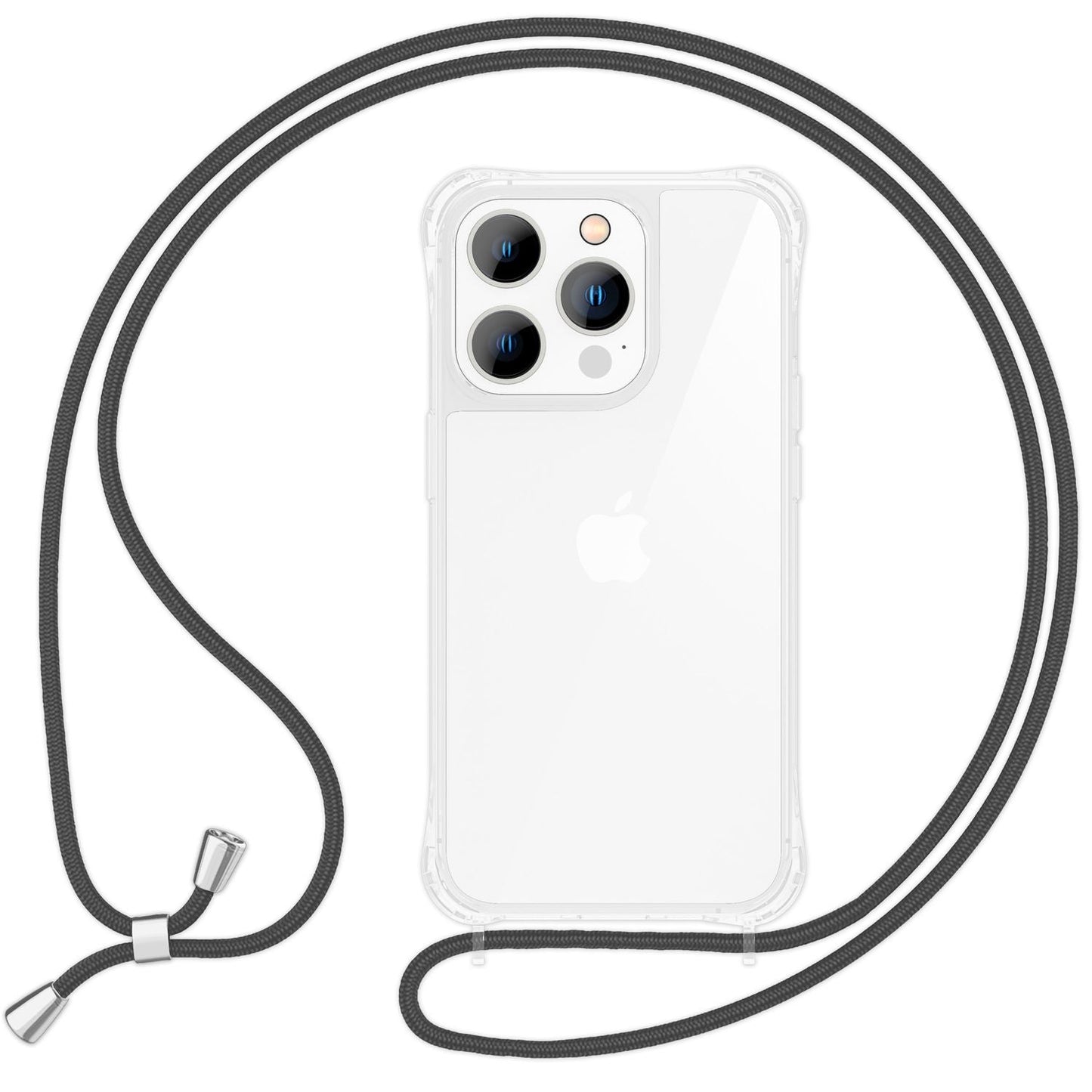 NALIA Clear Case with Neck Strap for iPhone 16 Pro, Transparent Protective Phone Case with Phone Chain