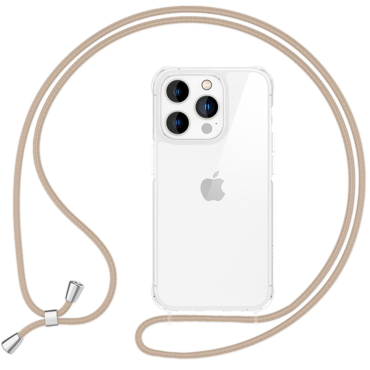 NALIA Clear Case with Neck Strap for iPhone 16 Pro Max, Transparent Hard Phone Case with Phone Chain