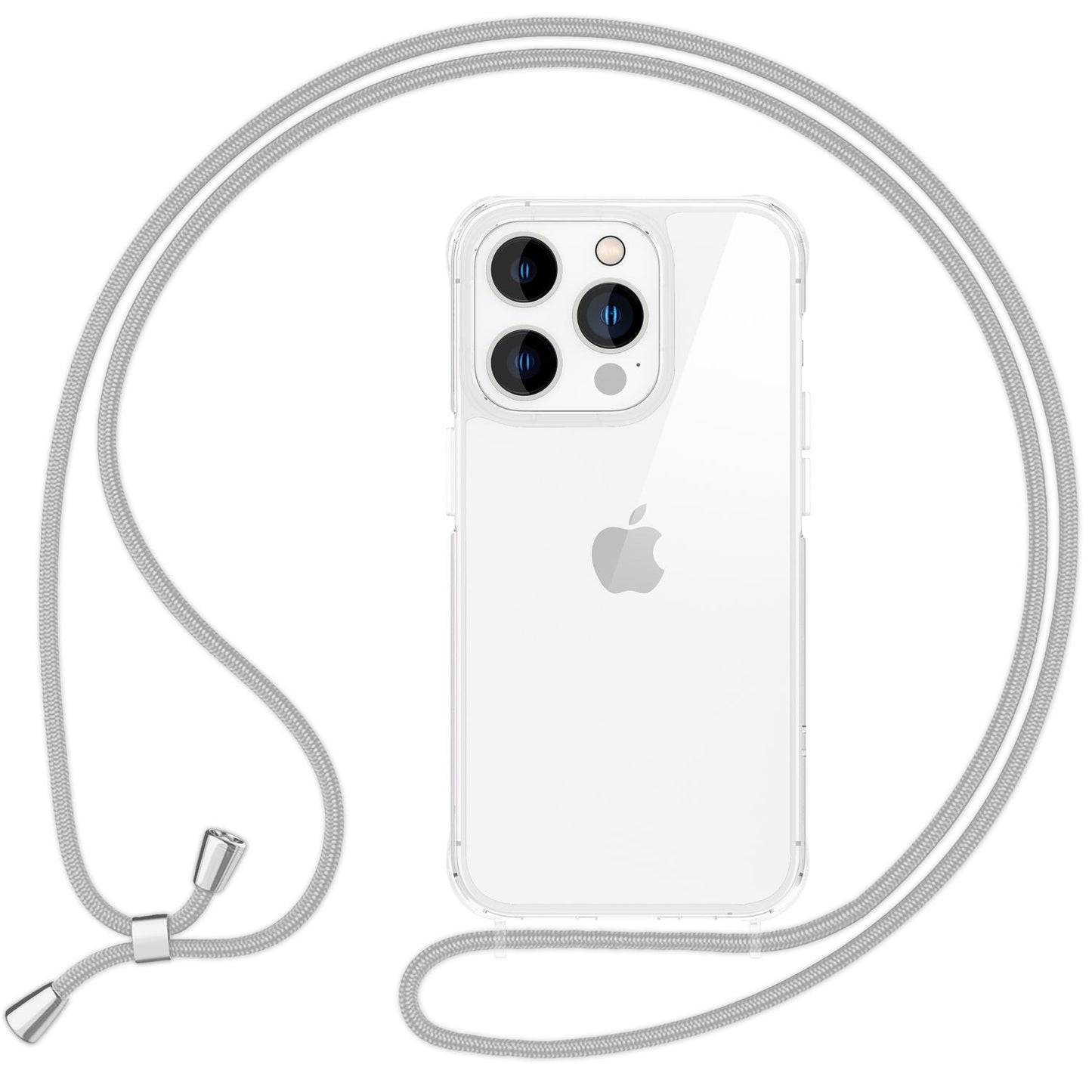 NALIA Clear Case with Neck Strap for iPhone 16 Pro Max, Transparent Hard Phone Case with Phone Chain