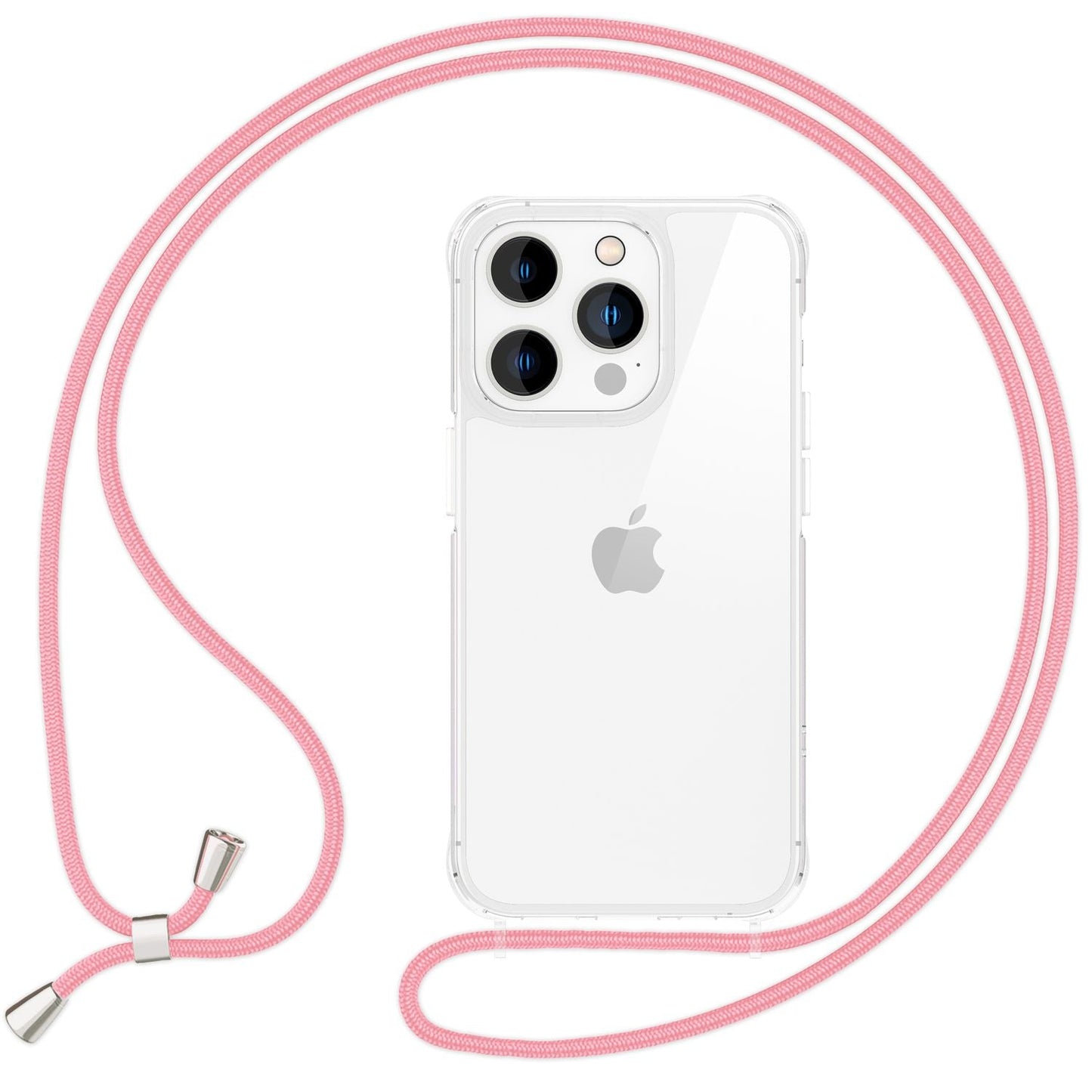 NALIA Clear Case with Neck Strap for iPhone 16 Pro Max, Transparent Hard Phone Case with Phone Chain