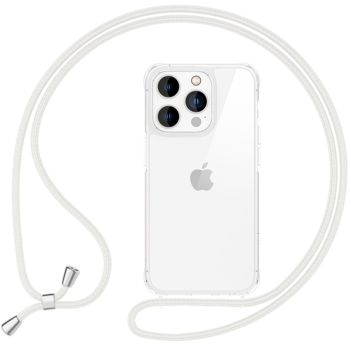 NALIA Clear Case with Neck Strap for iPhone 16 Pro Max, Transparent Hard Phone Case with Phone Chain