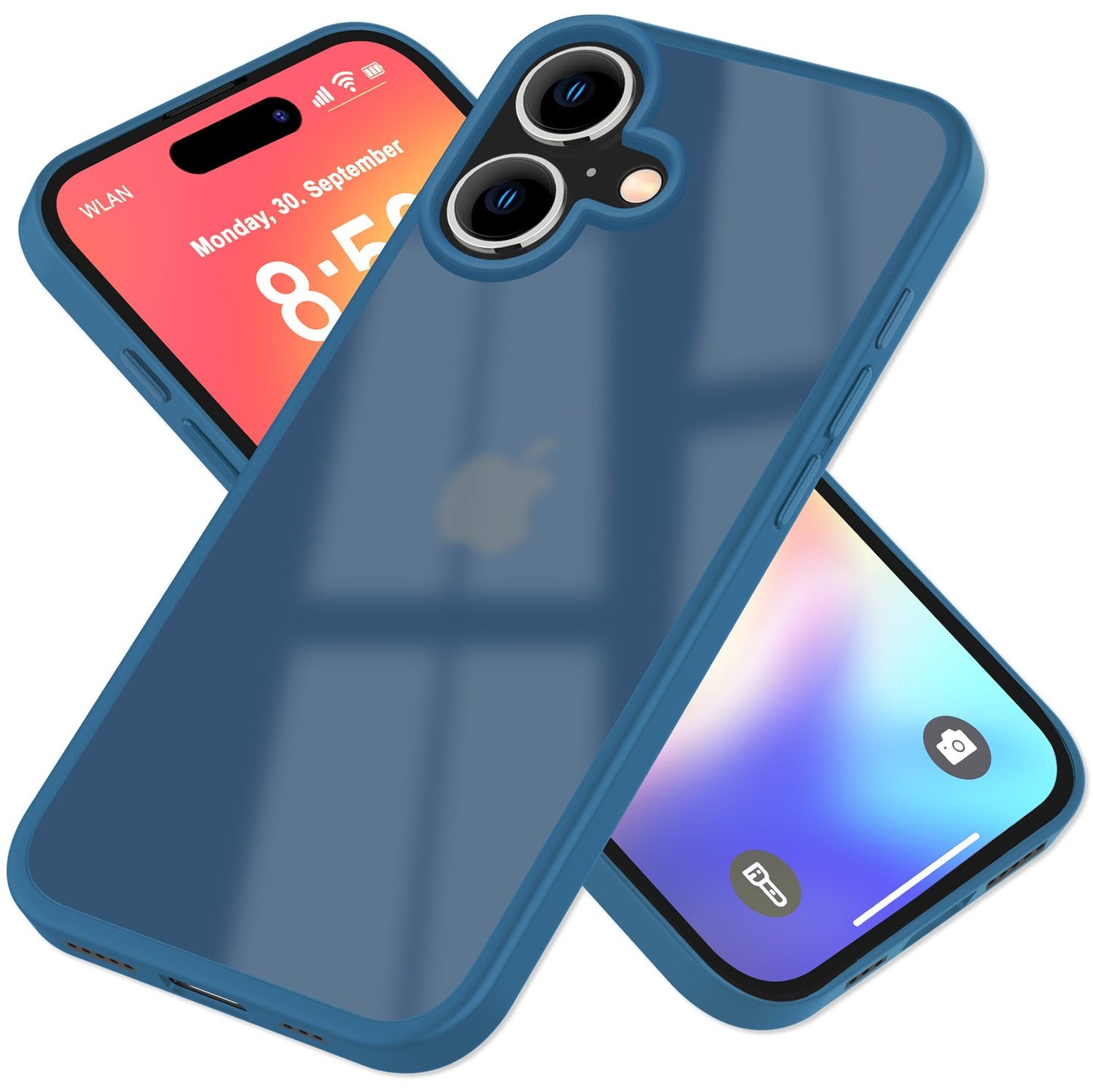 NALIA Matte Hybrid Case for iPhone 16, Anti-Fingerprint Acrylic Back &amp; Silicone Edge, Semi-Transparent