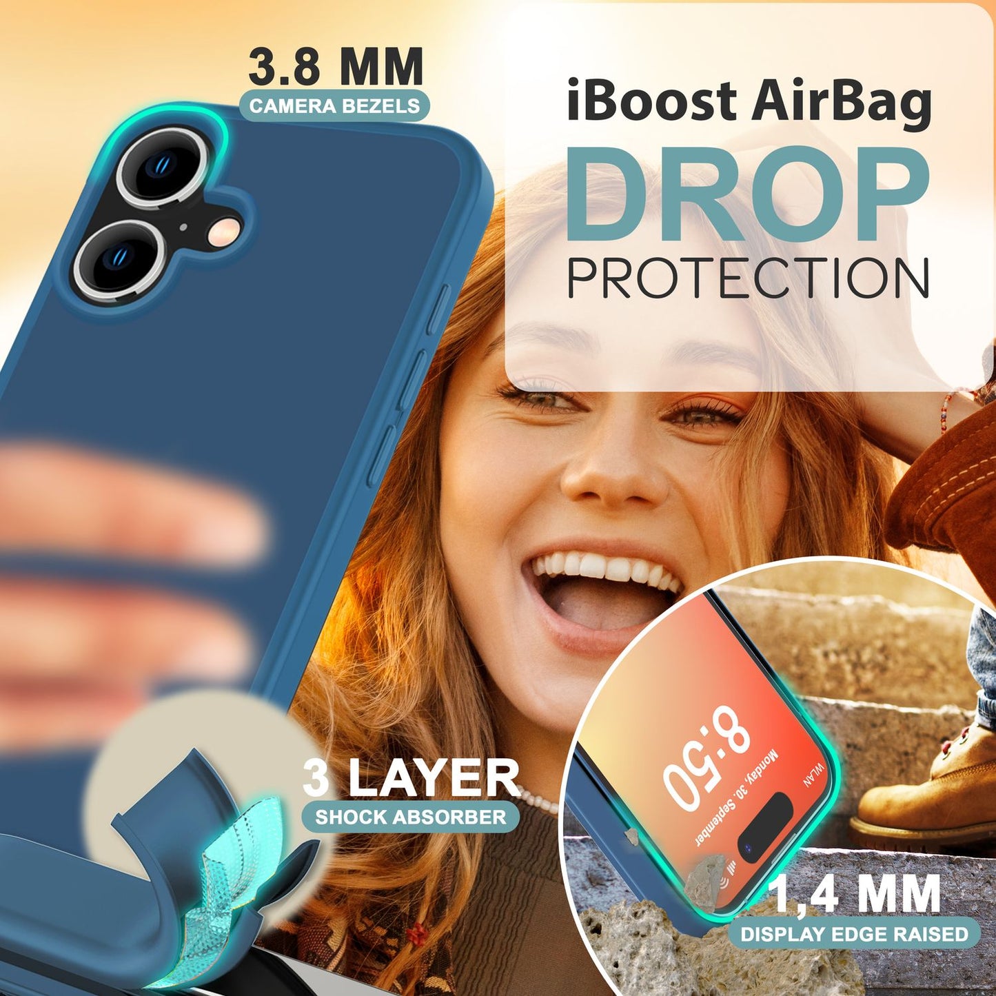 NALIA Matte Hybrid Case for iPhone 16, Anti-Fingerprint Acrylic Back &amp; Silicone Edge, Semi-Transparent