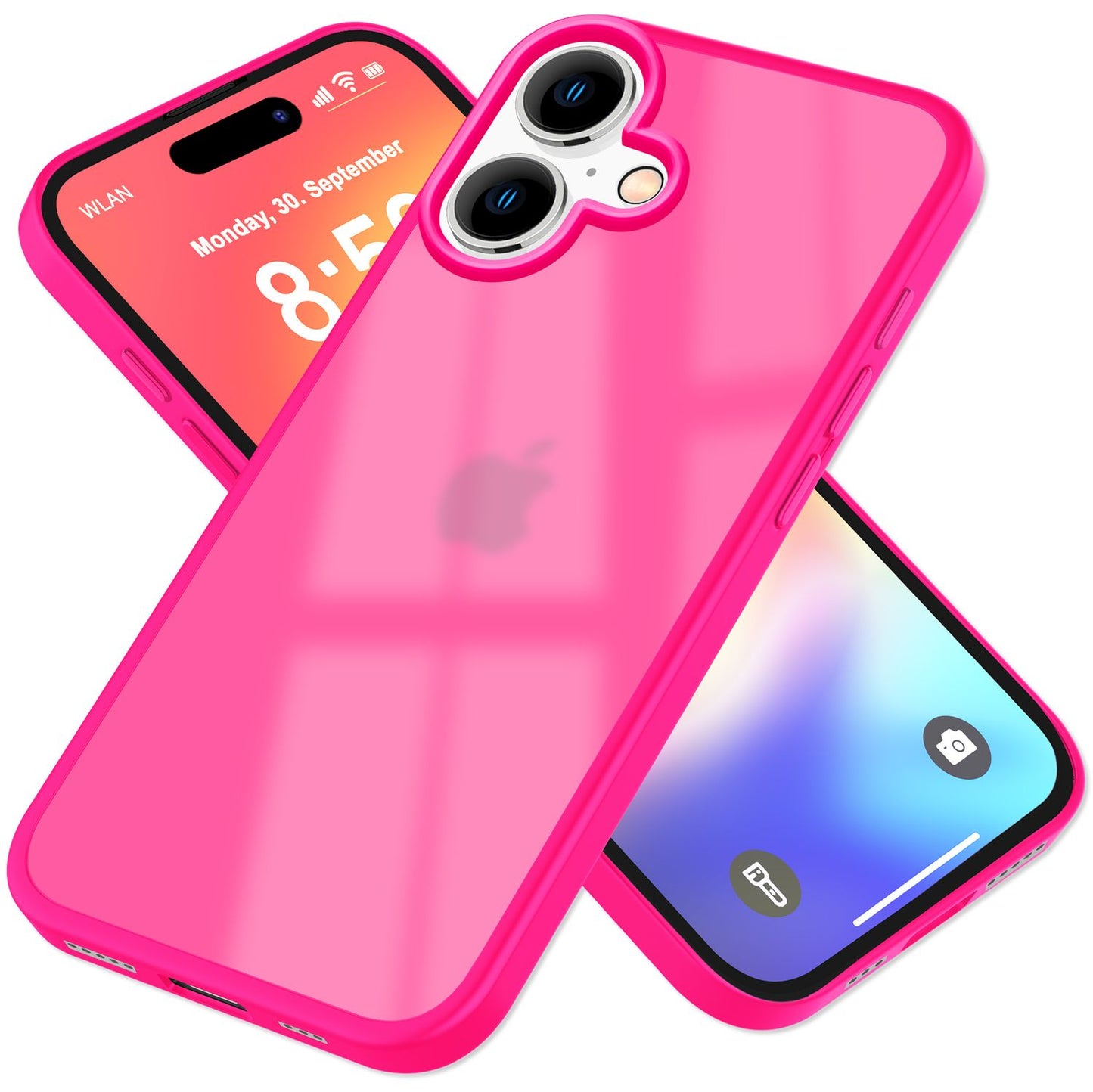 NALIA Matte Hybrid Case for iPhone 16, Anti-Fingerprint Acrylic Back &amp; Silicone Edge, Semi-Transparent