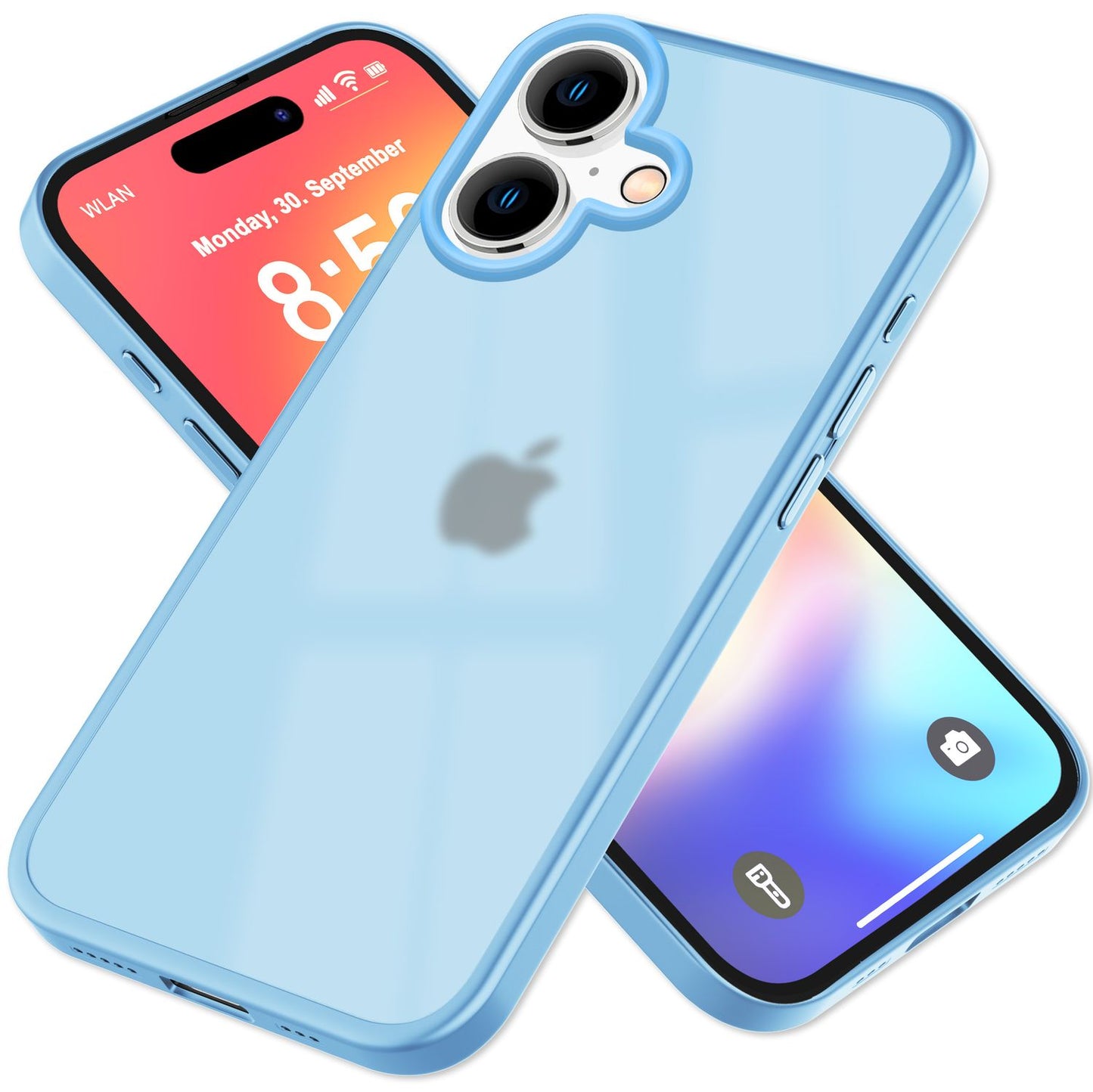 NALIA Matte Hybrid Case for iPhone 16, Anti-Fingerprint Acrylic Back &amp; Silicone Edge, Semi-Transparent