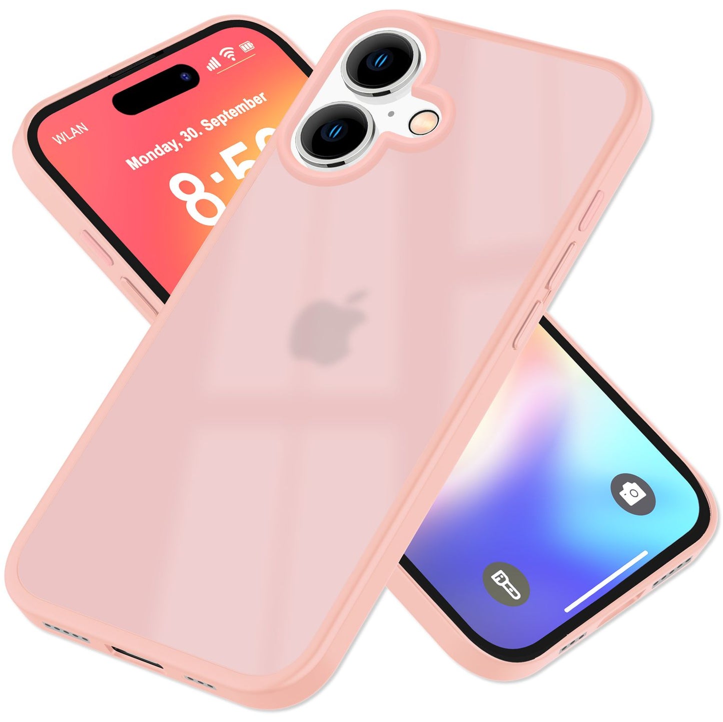 NALIA Matte Hybrid Case for iPhone 16, Anti-Fingerprint Acrylic Back &amp; Silicone Edge, Semi-Transparent