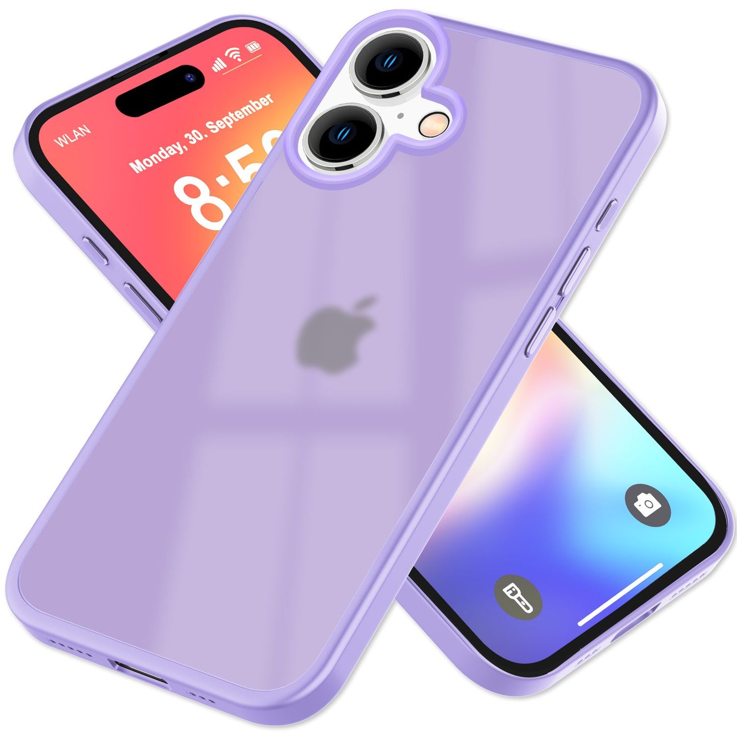 NALIA Matte Hybrid Case for iPhone 16, Anti-Fingerprint Acrylic Back &amp; Silicone Edge, Semi-Transparent