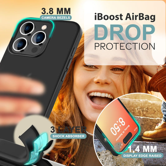 NALIA Matt Hybrid hulstur fyrir iPhone 16 Pro, fingrafaravarnandi akrýlbakhlið og sílikon, hálfgagnsætt