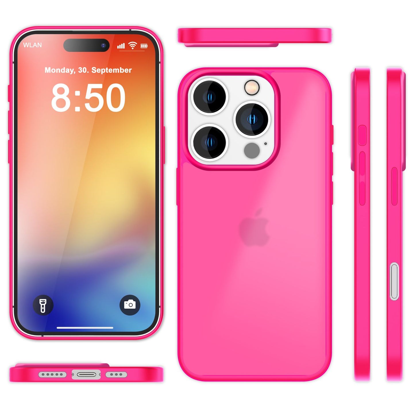 NALIA Matt Hybrid hulstur fyrir iPhone 16 Pro Max, akrýl bakhlið gegn fingraförum, hálfgagnsætt hulstur