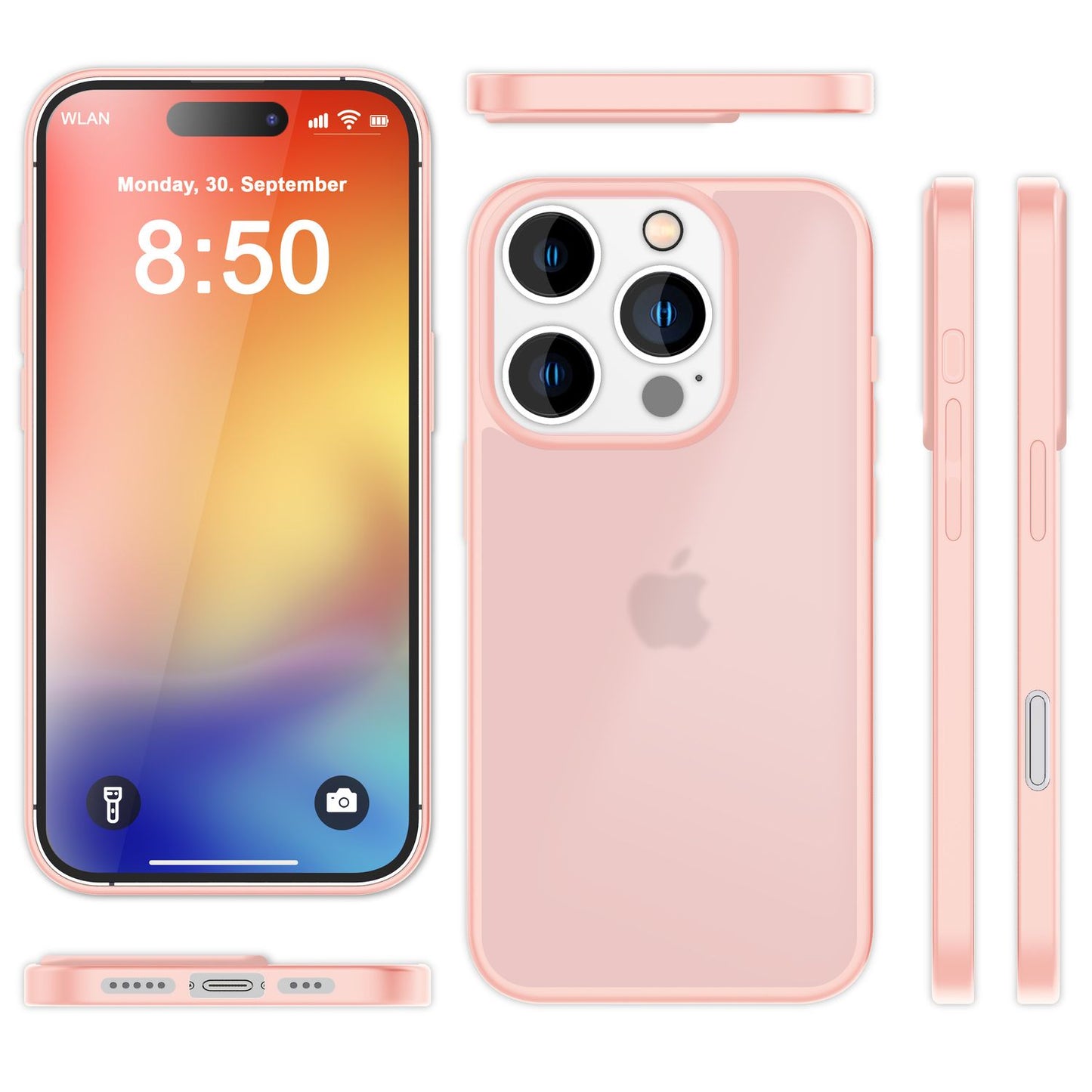 NALIA Matt Hybrid hulstur fyrir iPhone 16 Pro Max, akrýl bakhlið gegn fingraförum, hálfgagnsætt hulstur