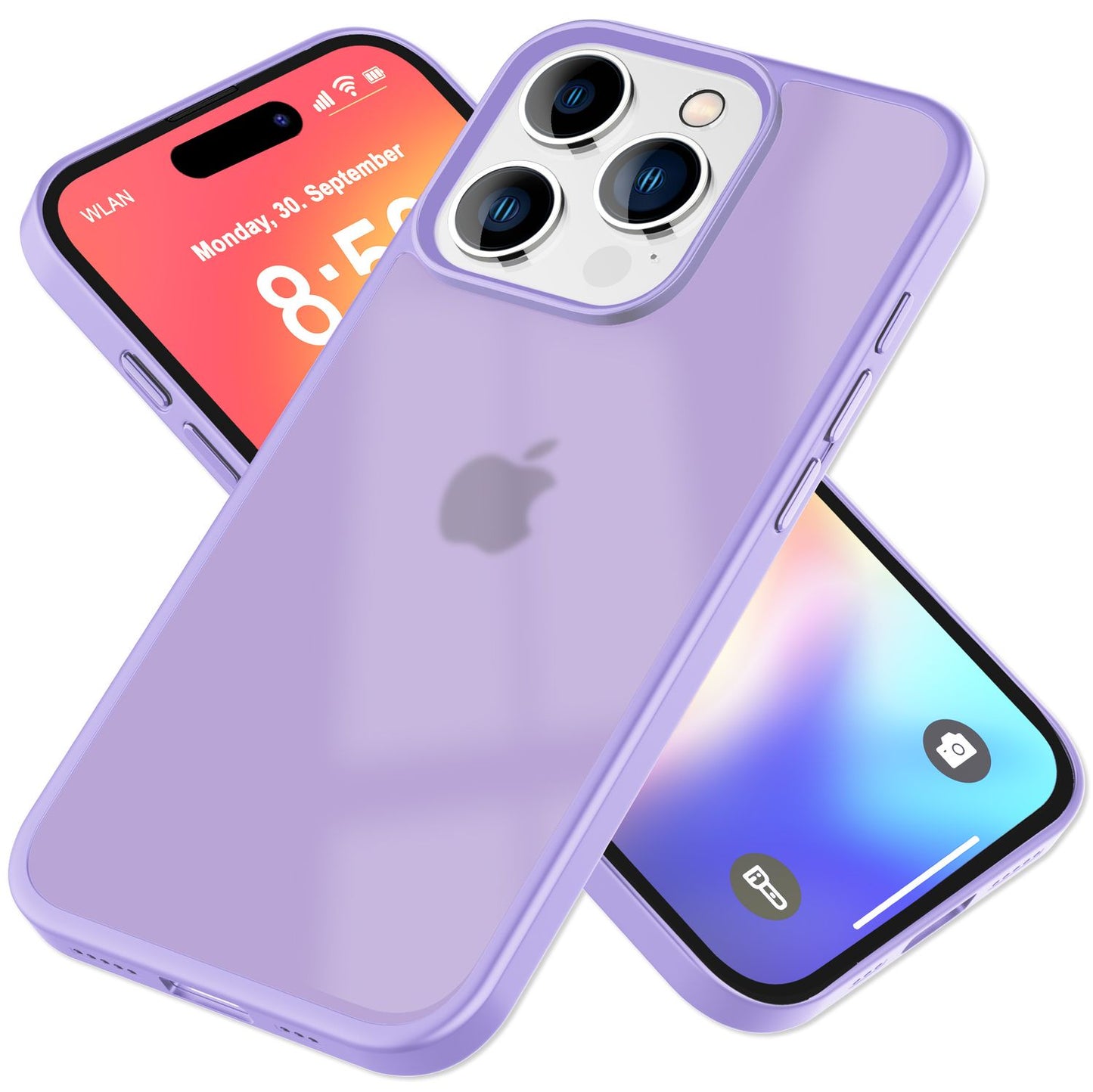 NALIA Matt Hybrid hulstur fyrir iPhone 16 Pro Max, akrýl bakhlið gegn fingraförum, hálfgagnsætt hulstur