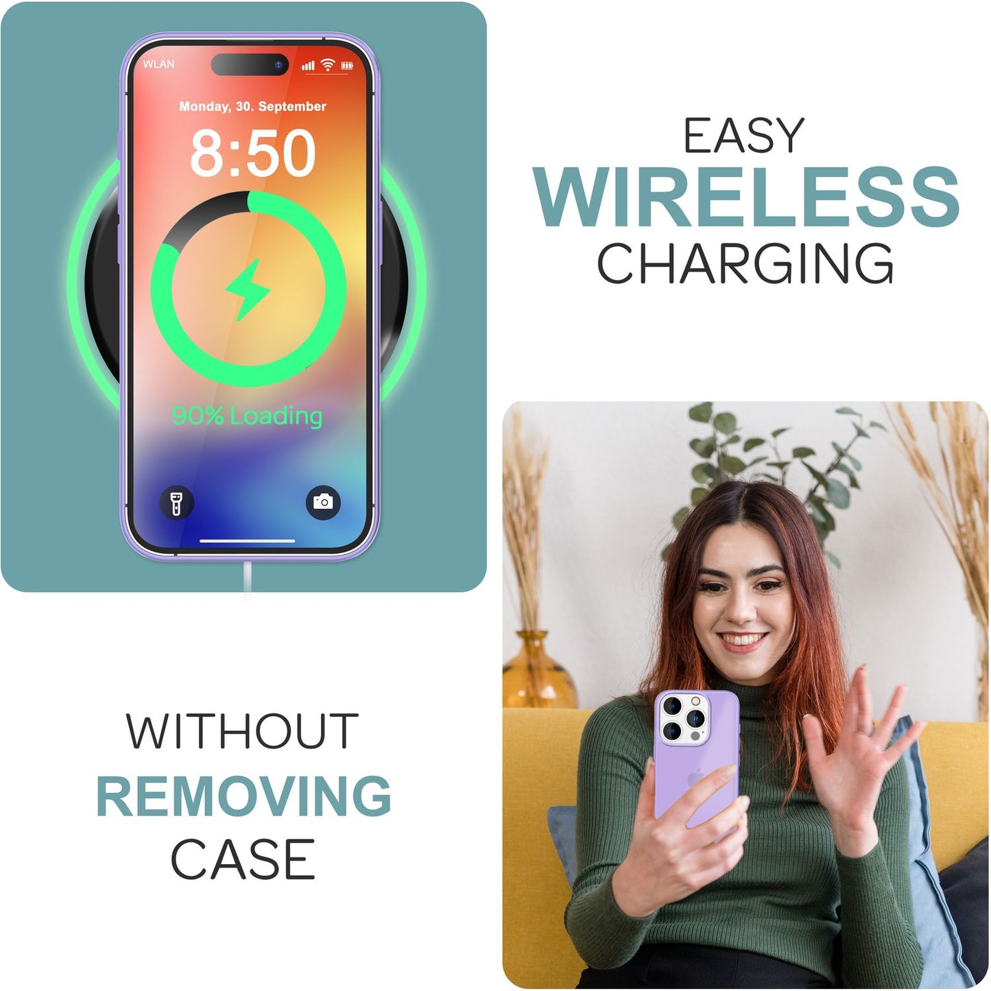 NALIA Matt Hybrid hulstur fyrir iPhone 16 Pro Max, akrýl bakhlið gegn fingraförum, hálfgagnsætt hulstur