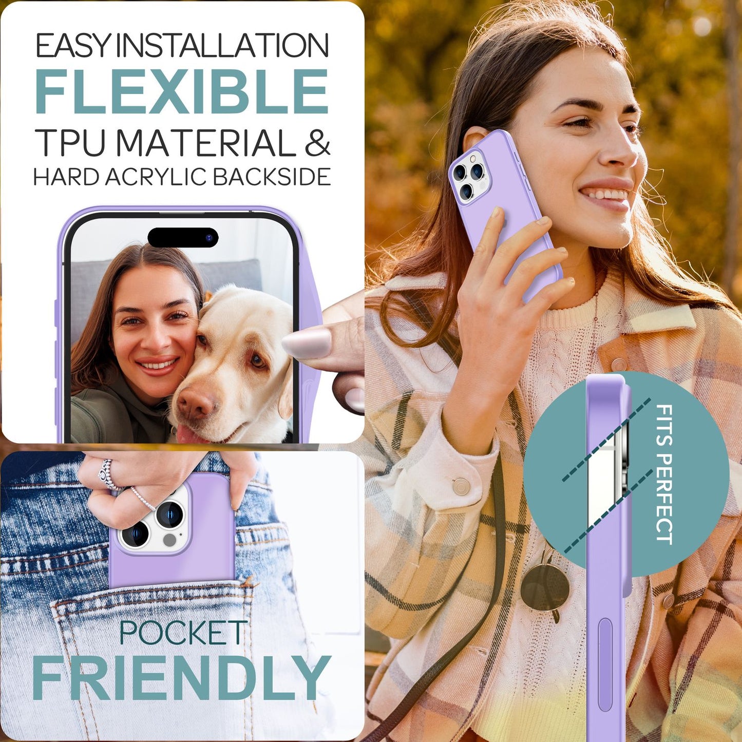 NALIA Matt Hybrid hulstur fyrir iPhone 16 Pro Max, akrýl bakhlið gegn fingraförum, hálfgagnsætt hulstur