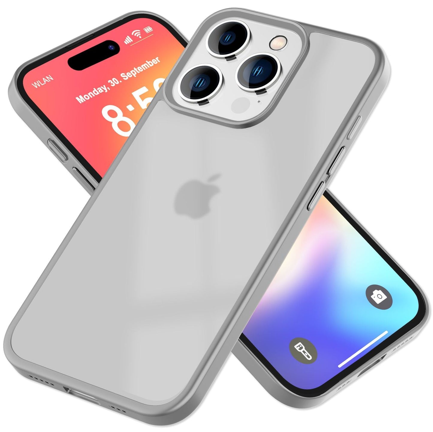 NALIA Matt Hybrid hulstur fyrir iPhone 16 Pro Max, akrýl bakhlið gegn fingraförum, hálfgagnsætt hulstur