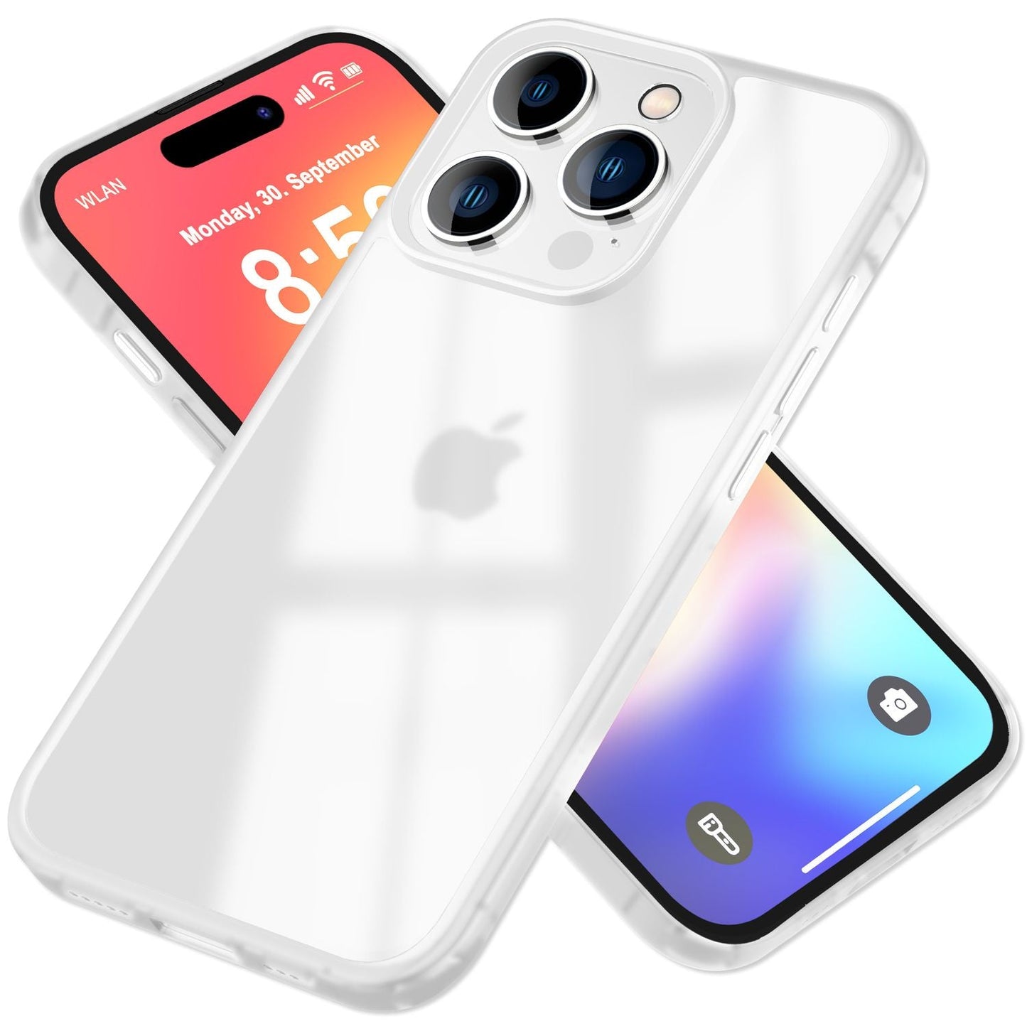 NALIA Matt Hybrid hulstur fyrir iPhone 16 Pro Max, akrýl bakhlið gegn fingraförum, hálfgagnsætt hulstur