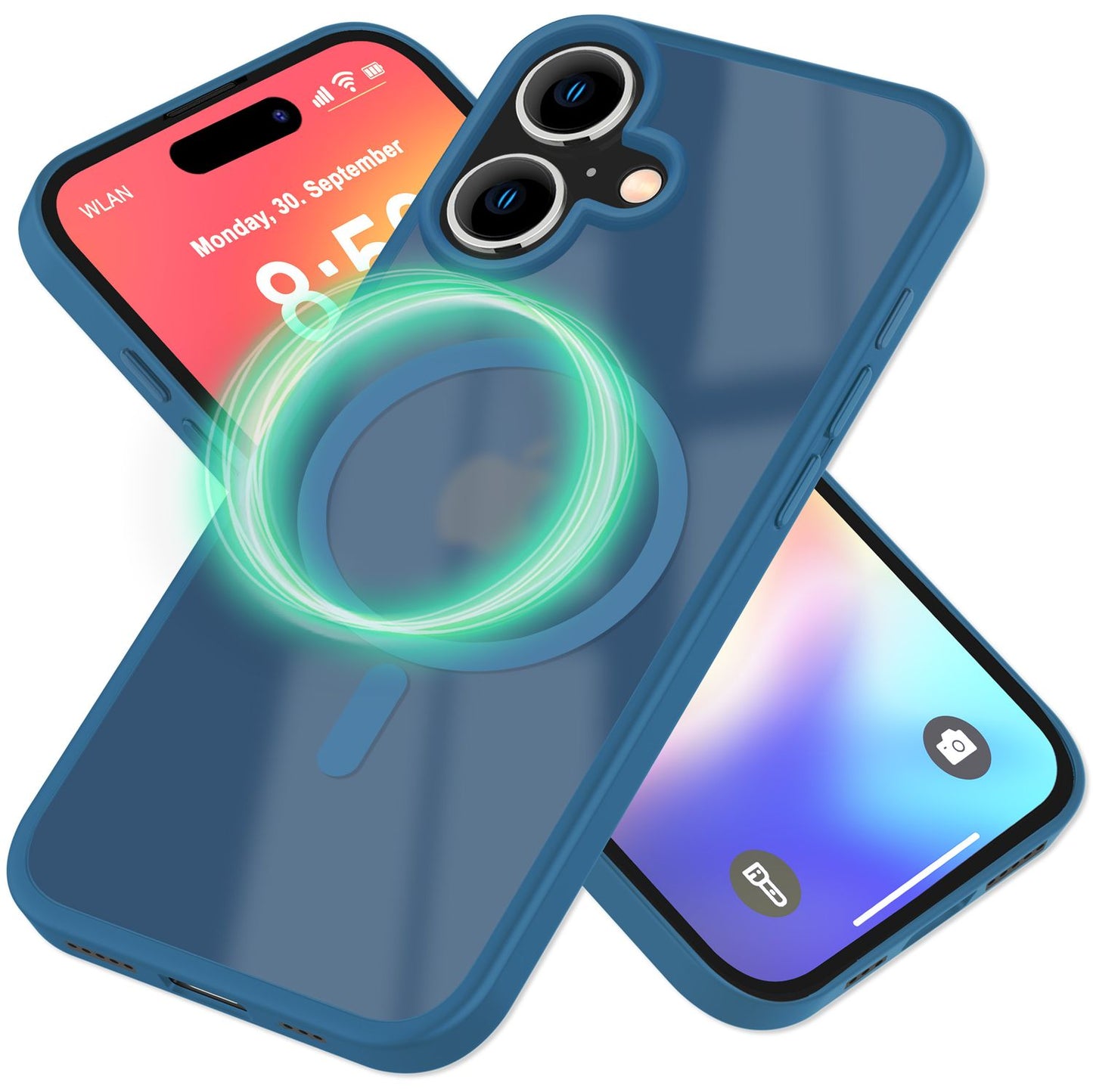 NALIA Matt MagSafe Hybrid hulstur fyrir iPhone 16, fingrafaravarnandi akrýlbakhlið, hálfgagnsætt hulstur