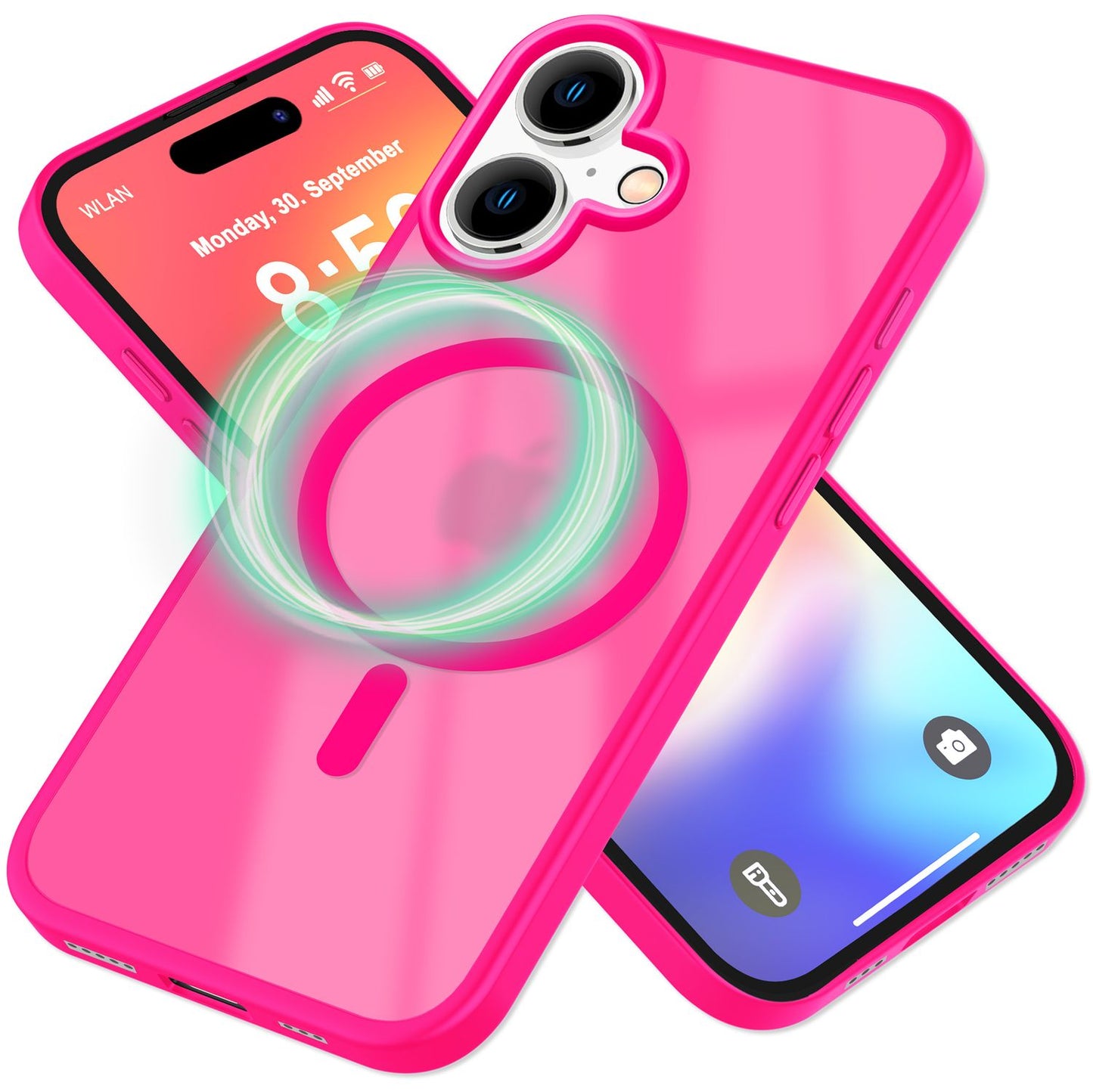 NALIA Matt MagSafe Hybrid hulstur fyrir iPhone 16, fingrafaravarnandi akrýlbakhlið, hálfgagnsætt hulstur