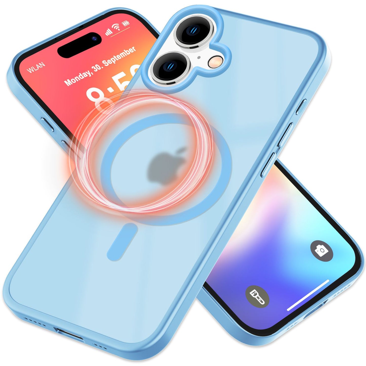 NALIA Matt MagSafe Hybrid hulstur fyrir iPhone 16, fingrafaravarnandi akrýlbakhlið, hálfgagnsætt hulstur