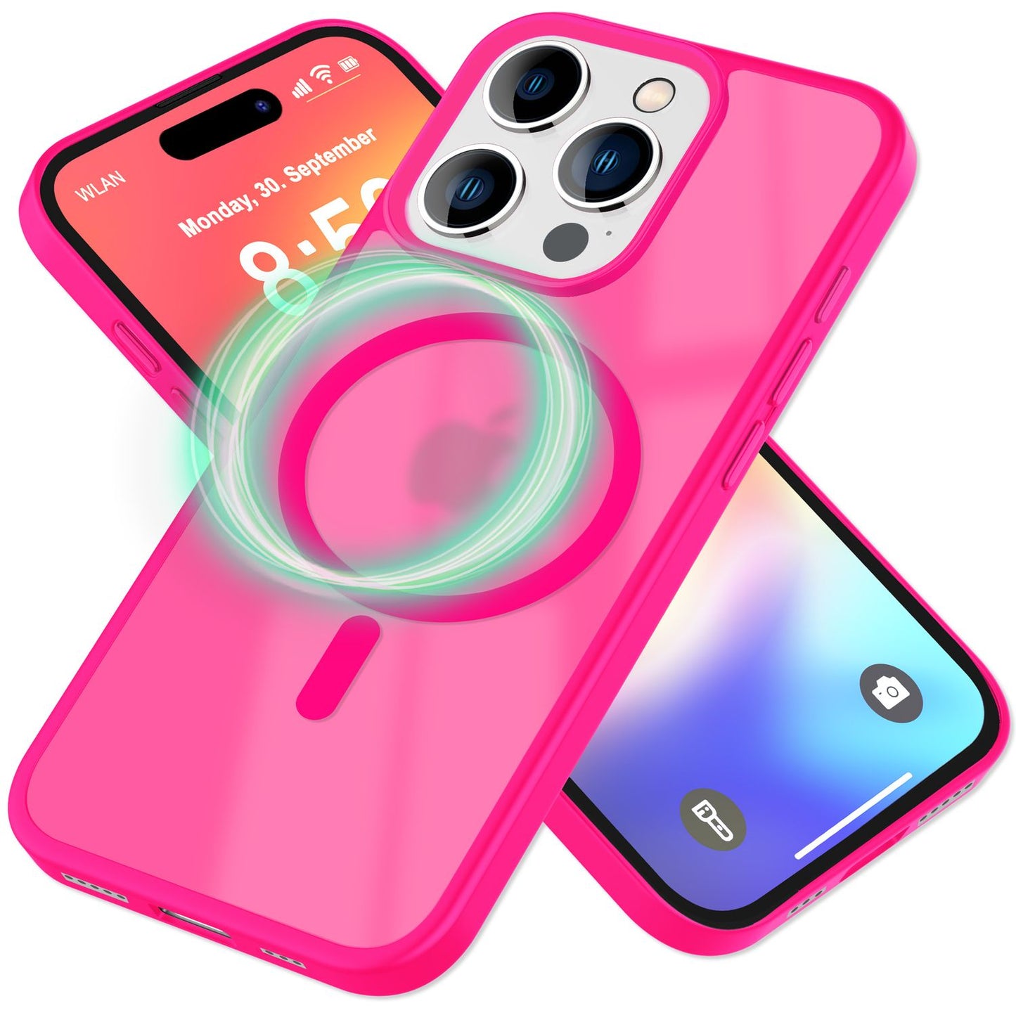 NALIA Matte MagSafe Hybrid hulstur fyrir iPhone 16 Pro, fingrafaravarnandi akrýlbakhlið, hálfgagnsætt