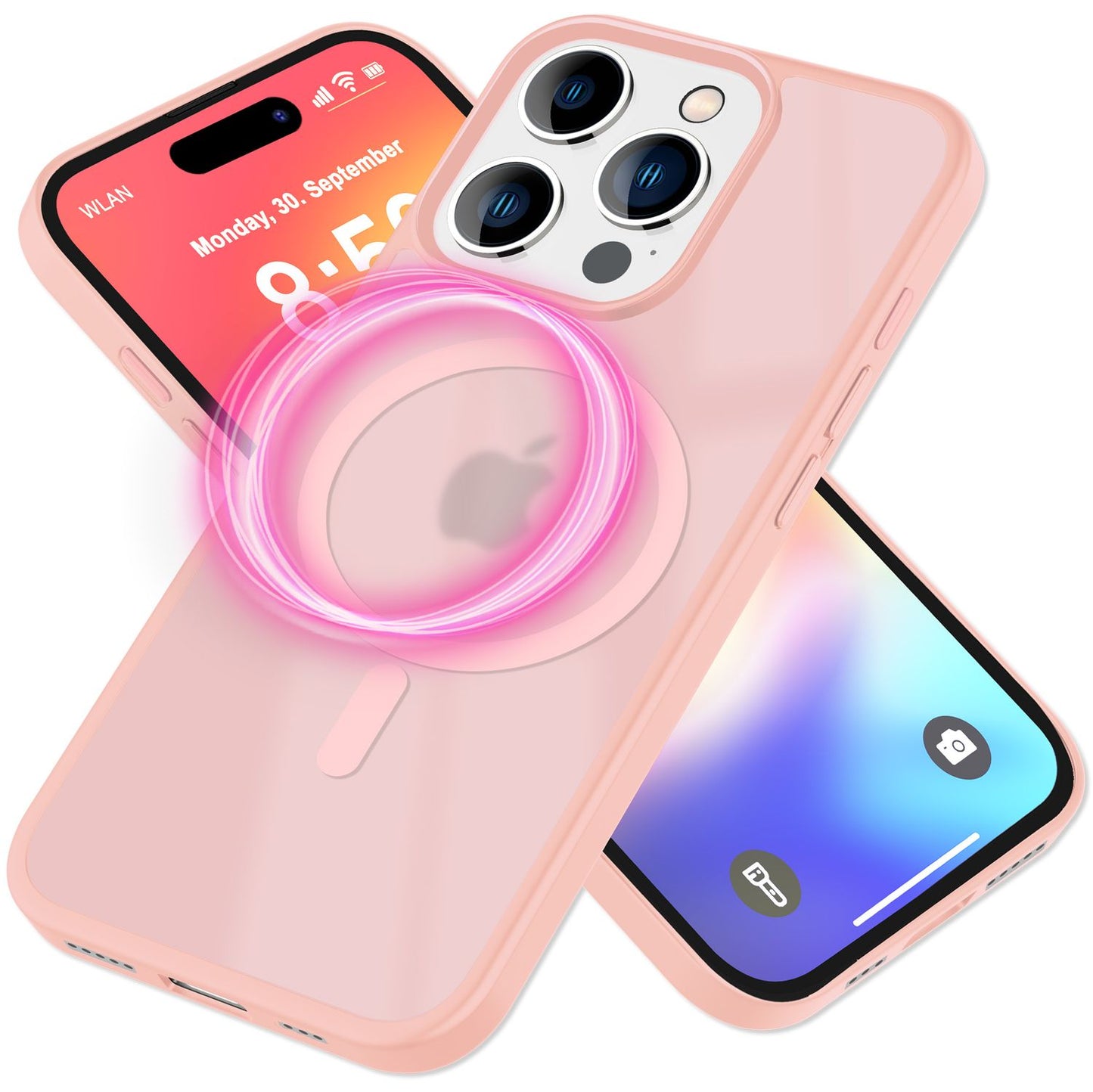 NALIA Matte MagSafe Hybrid hulstur fyrir iPhone 16 Pro, fingrafaravarnandi akrýlbakhlið, hálfgagnsætt